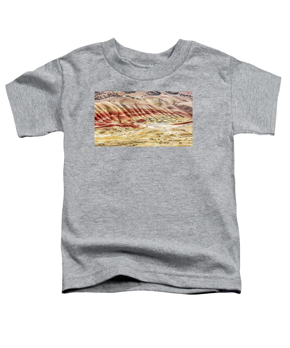 Painted Hills Toddler T-Shirt featuring the photograph The Painted Hills of John Day Fossil Beds by Pierre Leclerc Photography
