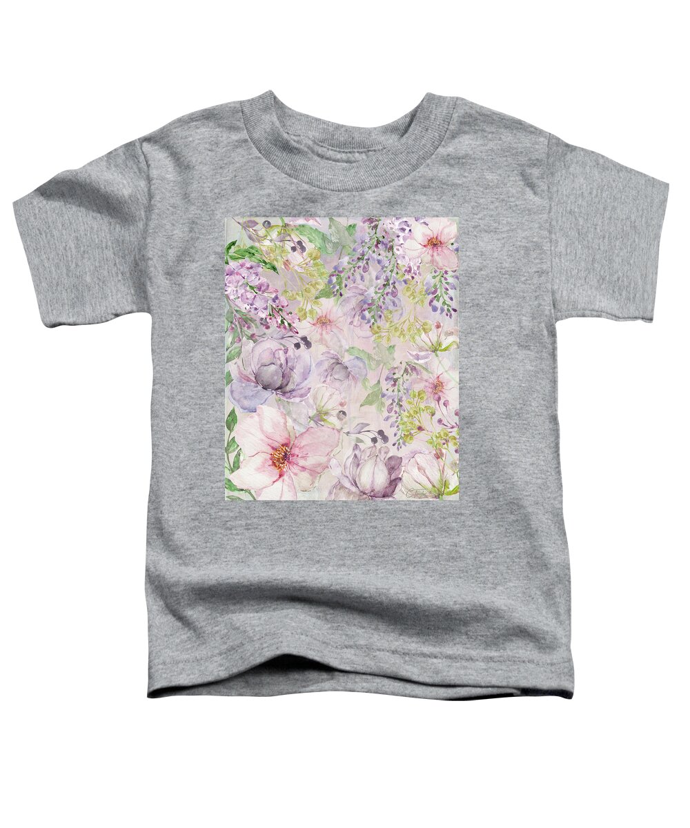 Gardens Toddler T-Shirt featuring the mixed media The Pastel Garden by Colleen Taylor
