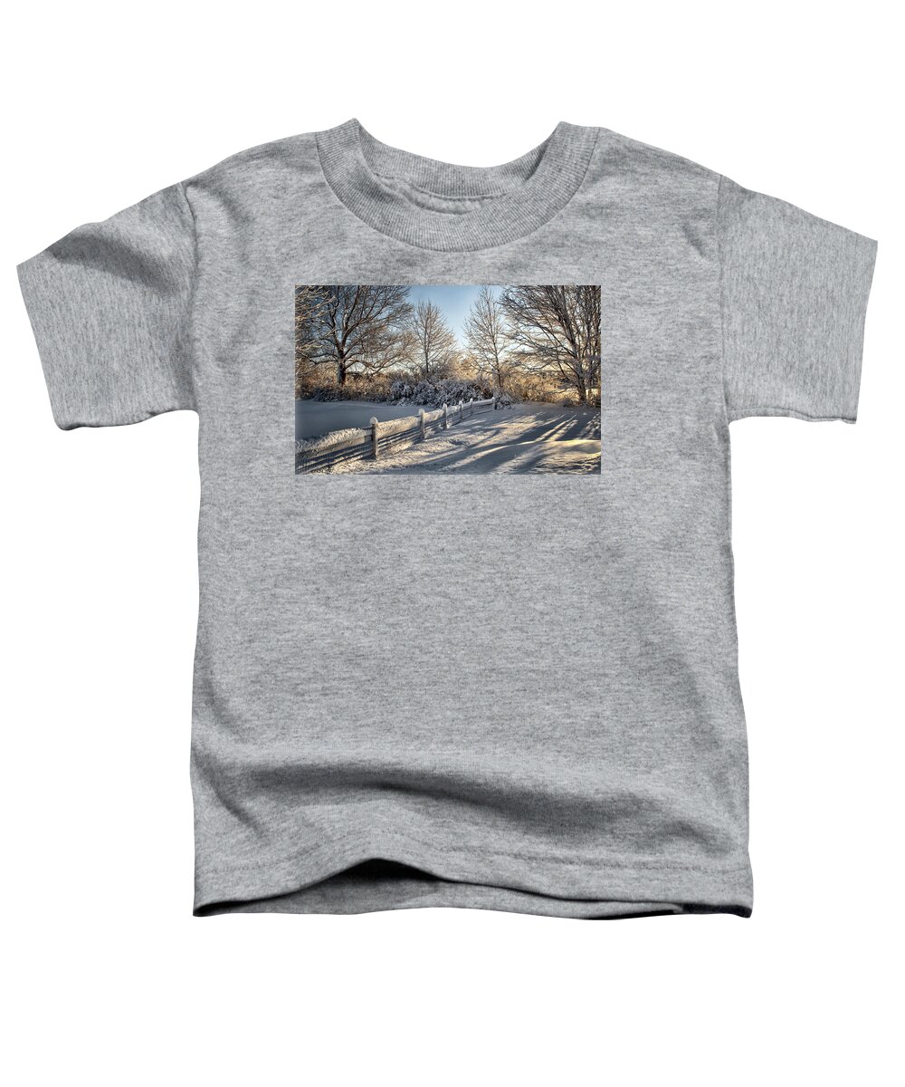 Snow Toddler T-Shirt featuring the photograph The Snowy Divide by Catherine Melvin