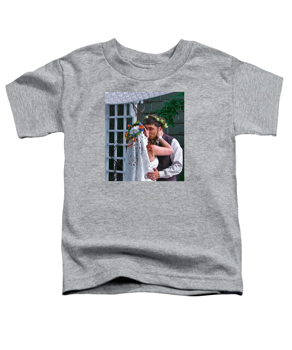  Kiss Toddler T-Shirt featuring the photograph The Wedding Kiss by Ginger Wakem