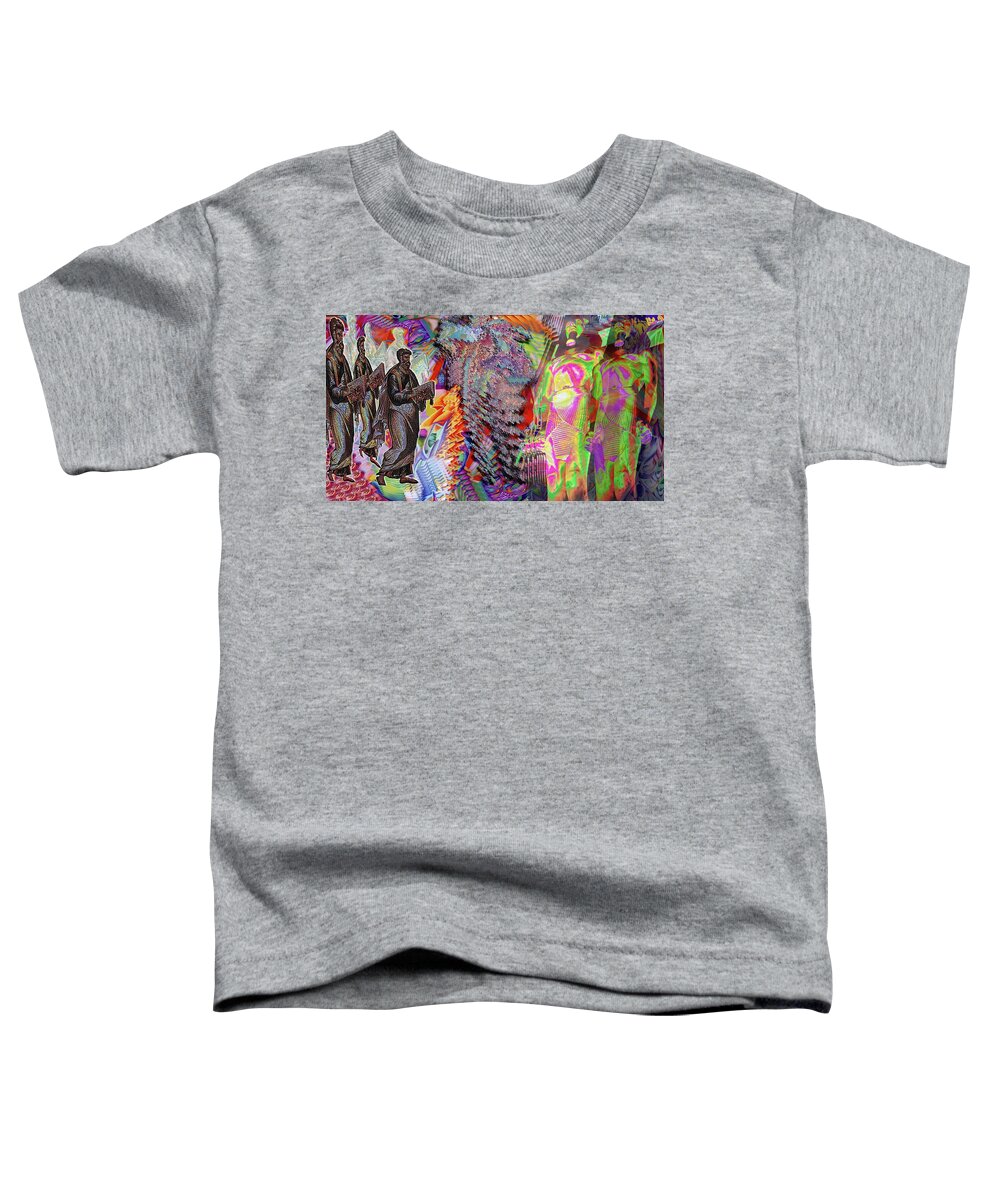 Spiritual Psychedelic Pop Toddler T-Shirt featuring the digital art The Wisdom and the Ancients by Andrew Chambers