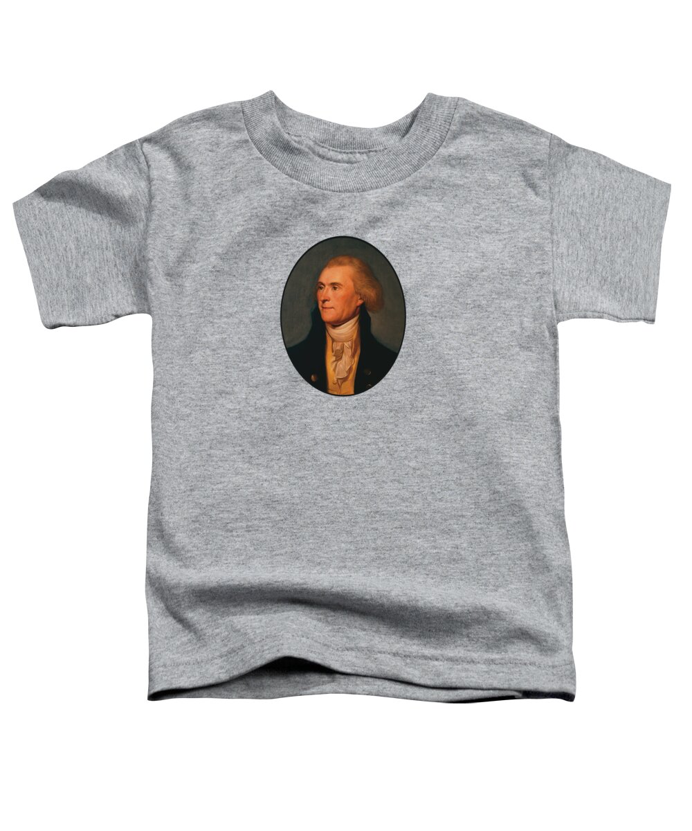 Thomas Jefferson Toddler T-Shirt featuring the painting Thomas Jefferson by War Is Hell Store
