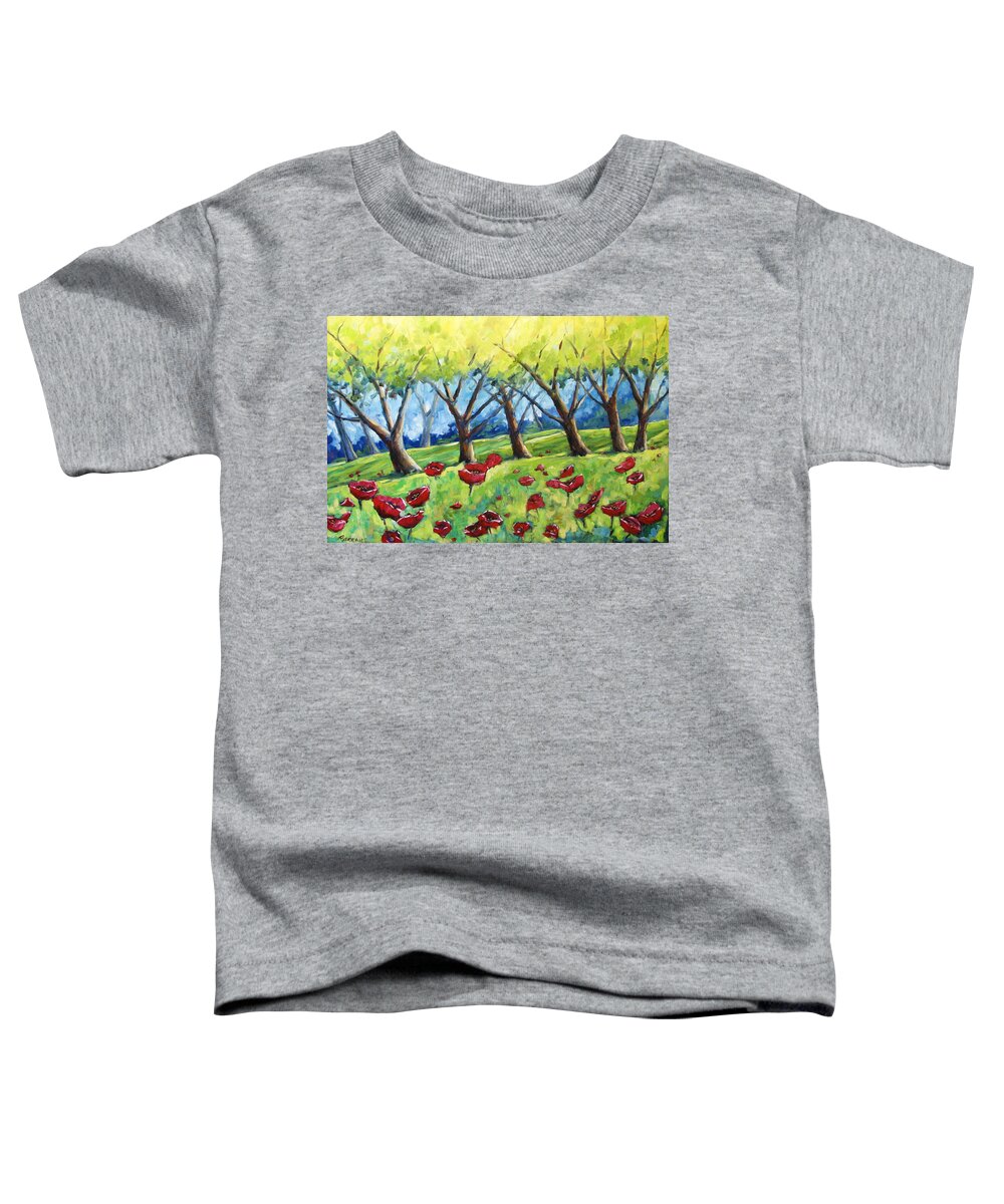 Landscape Toddler T-Shirt featuring the painting Through The Meadows by Richard T Pranke