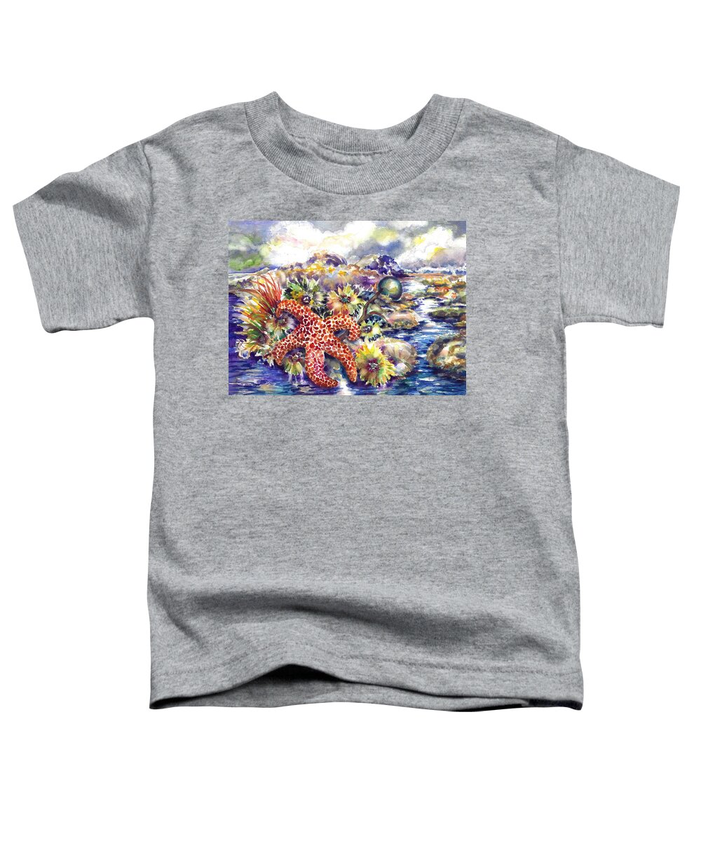 Watercolor Toddler T-Shirt featuring the painting Tidal Pool I by Ann Nicholson