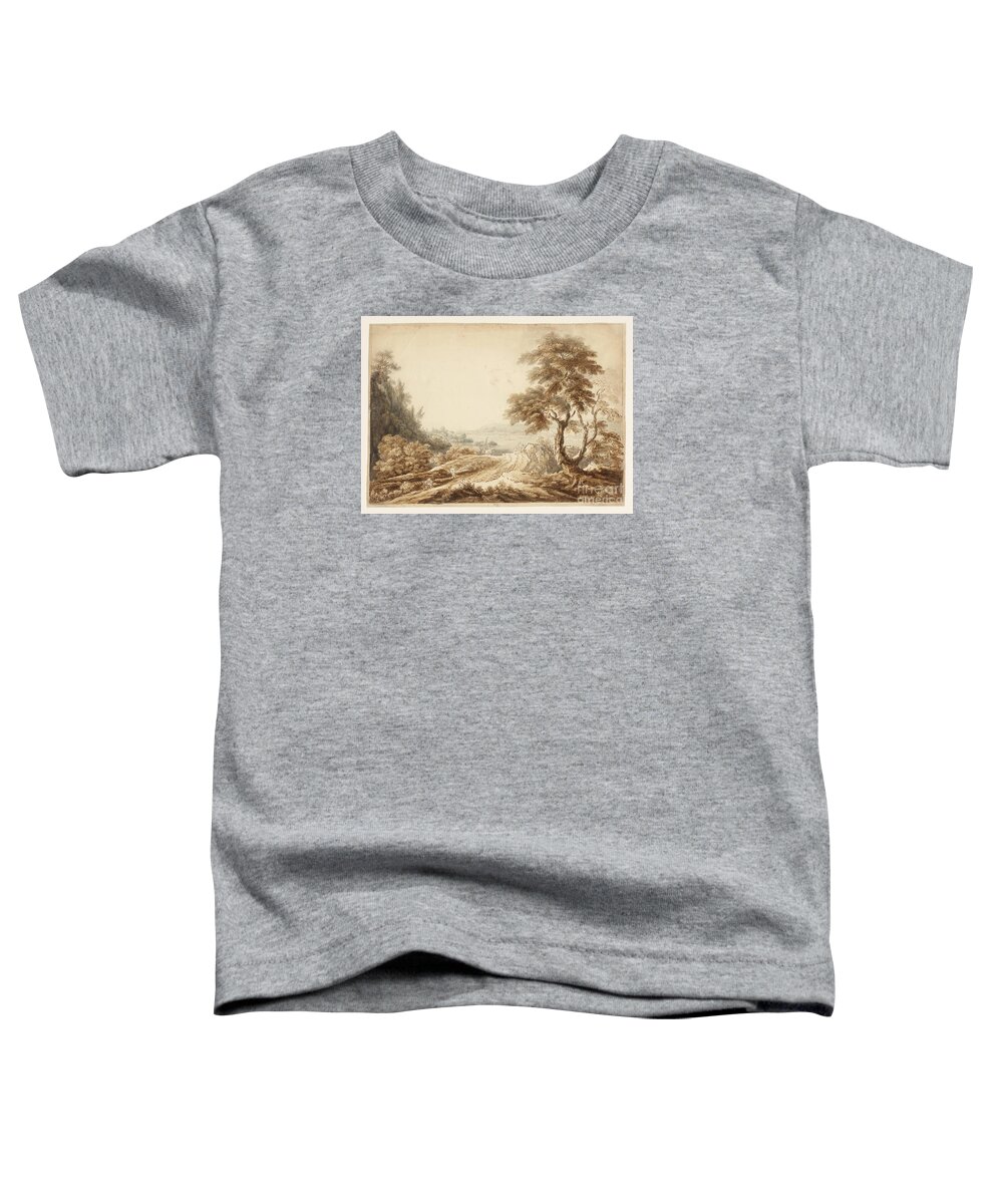 Jean Baptiste Claude Chatelain C.1710�c.1758 Title Landscape Composition With A Lake In The Distance. Forest Toddler T-Shirt featuring the painting Title Landscape Composition with a Lake in the Distance by MotionAge Designs