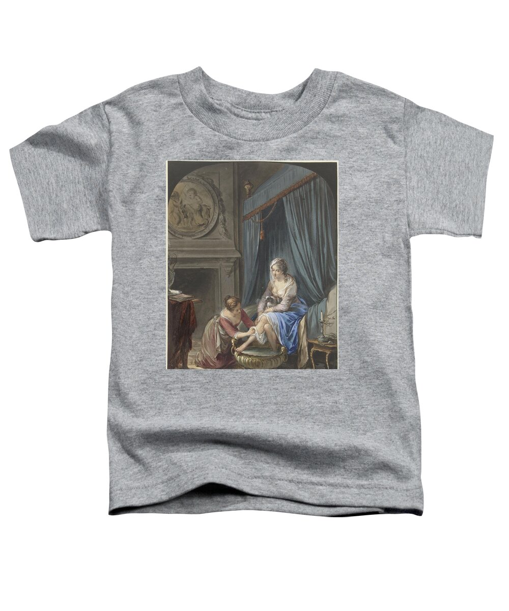 Toilet Of A Young Woman Toddler T-Shirt featuring the painting Toilet of a young woman by Willem Joseph