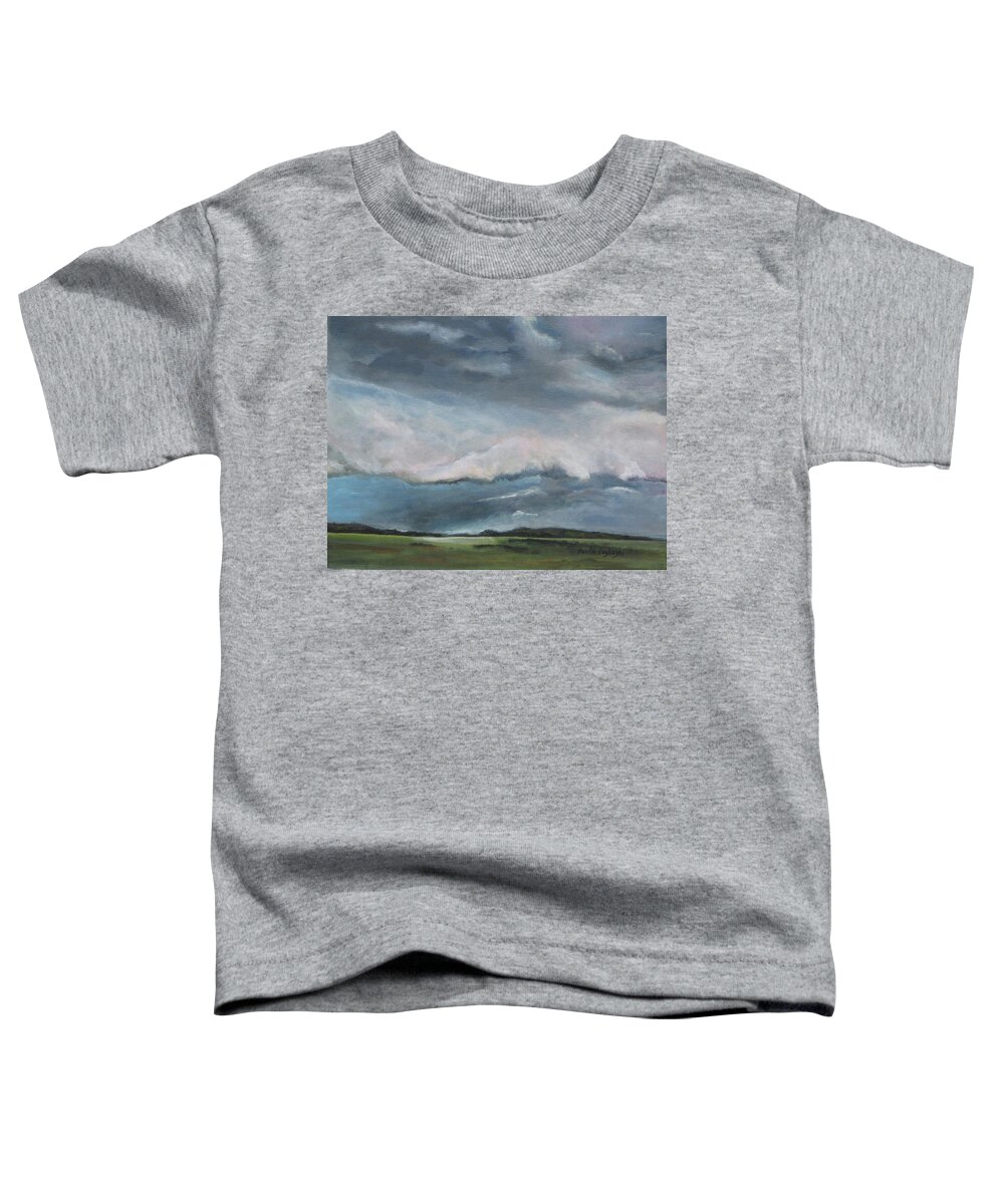 Kansas Toddler T-Shirt featuring the painting Tornado Warning by Paula Pagliughi
