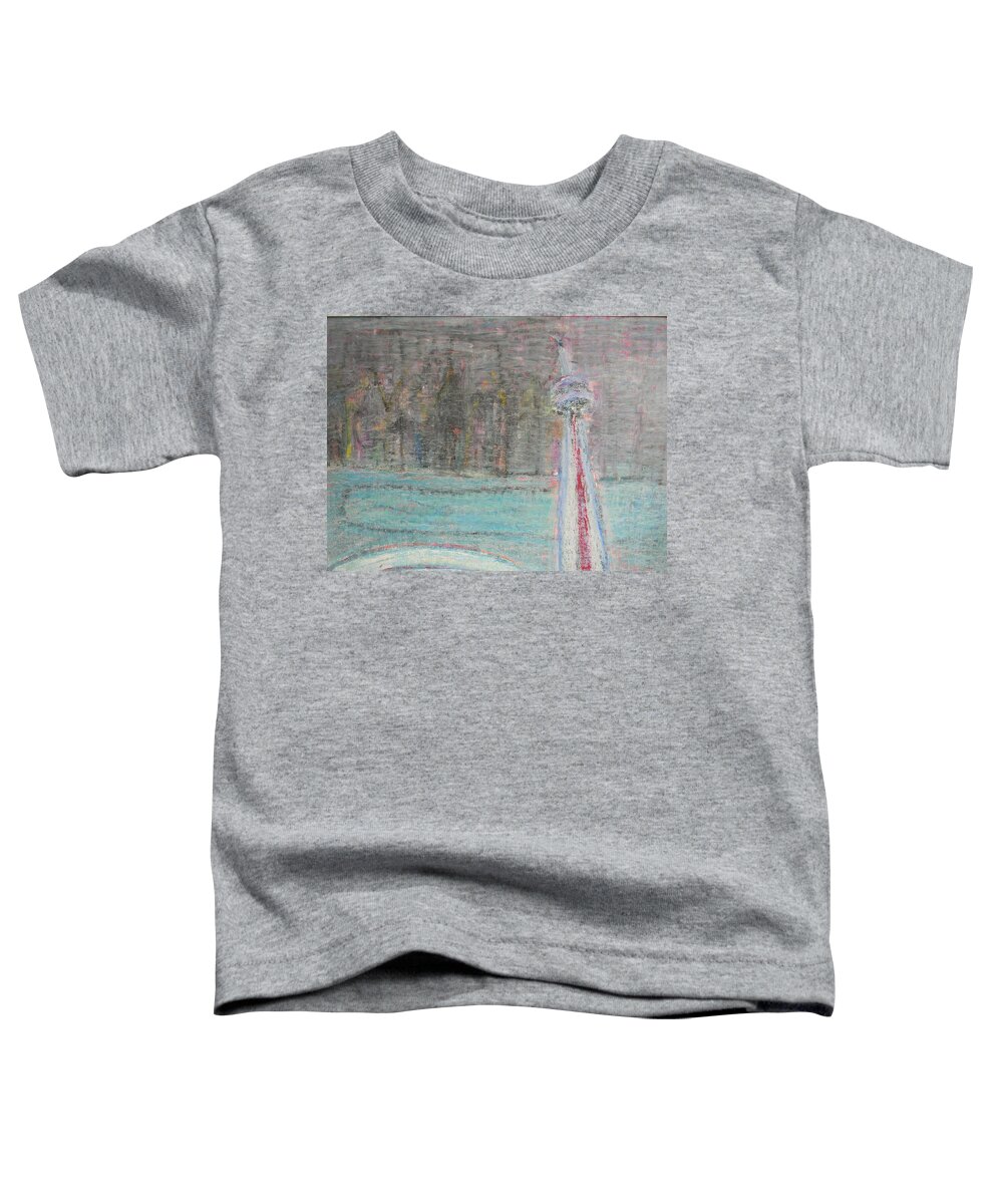Toronto Toddler T-Shirt featuring the painting Toronto the Confused by Marwan George Khoury