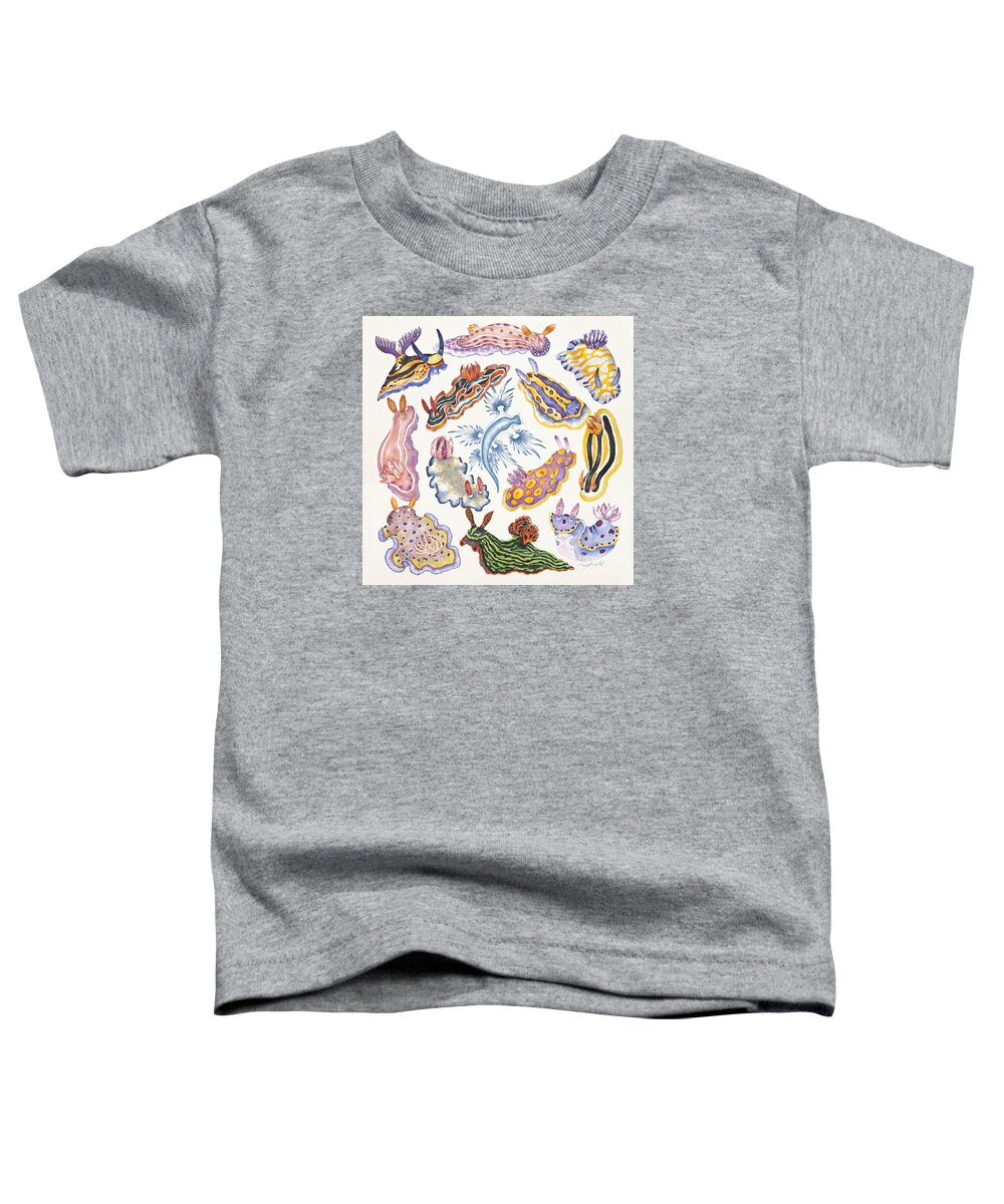 Sea Slugs Toddler T-Shirt featuring the painting Toxic Tango I Sea Slugs by Lucy Arnold