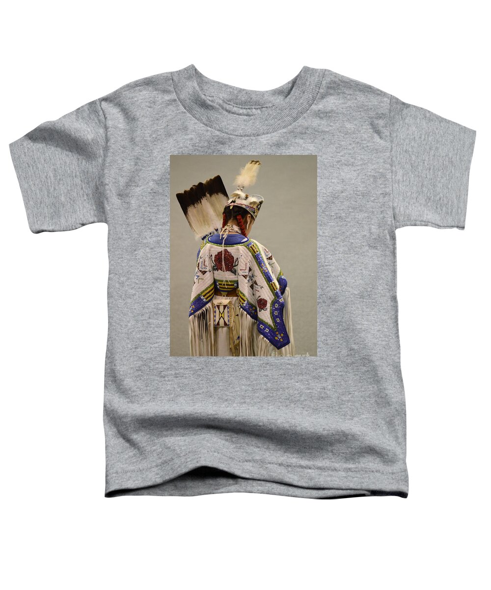 Pow Wow Toddler T-Shirt featuring the photograph Pow Wow Traditional Dancer 1 by Bob Christopher