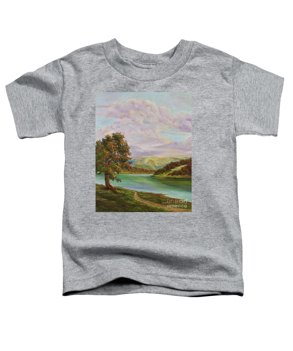 Country Landscape Painting Toddler T-Shirt featuring the painting Tranquility by Charlotte Blanchard