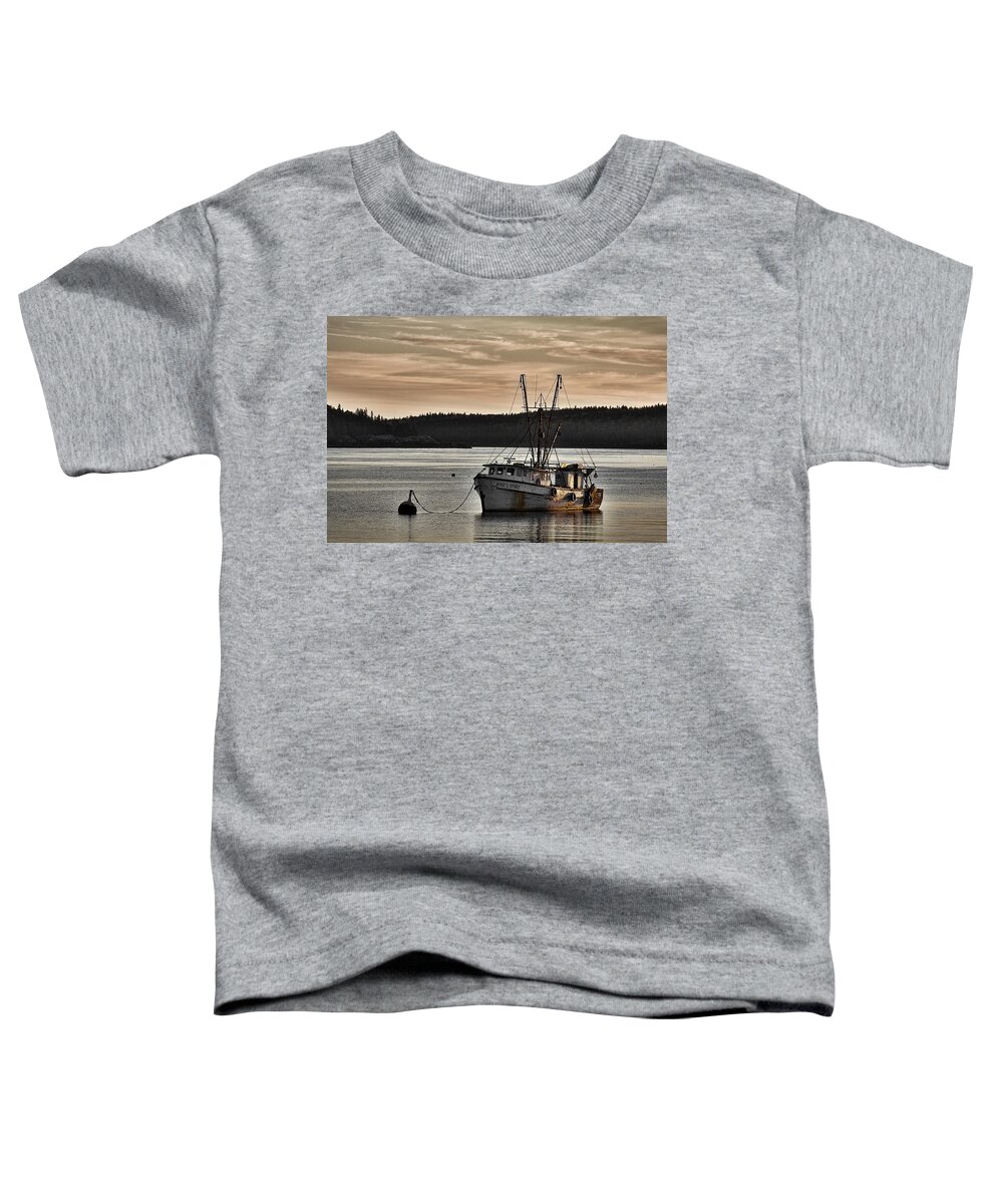 Outdoor Toddler T-Shirt featuring the photograph Trawler Sunrise #2 by Stuart Litoff