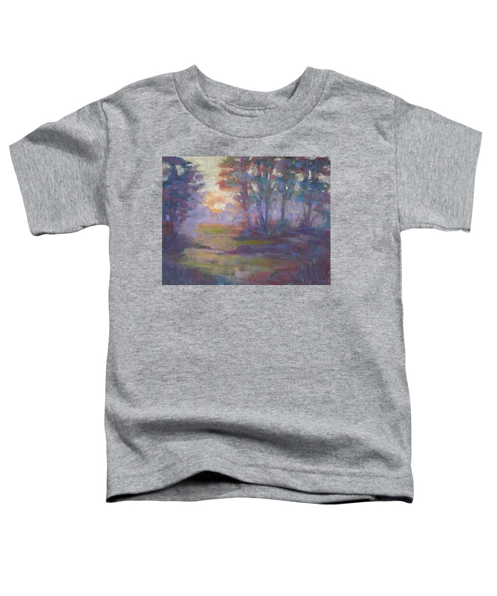 Sunrise Toddler T-Shirt featuring the pastel Trees in the mist by Barbara O'Toole