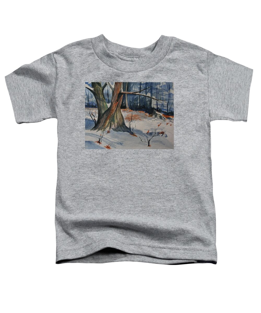 Snow Toddler T-Shirt featuring the painting Tribute to John Pike by Julie Lueders 