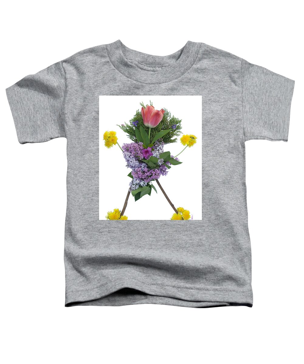 Lise Winne Toddler T-Shirt featuring the digital art Tulip Head by Lise Winne