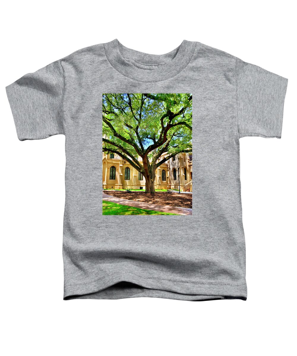 Under The Old Oak Tree Toddler T-Shirt featuring the photograph Under The Old Oak Tree by Lisa Wooten