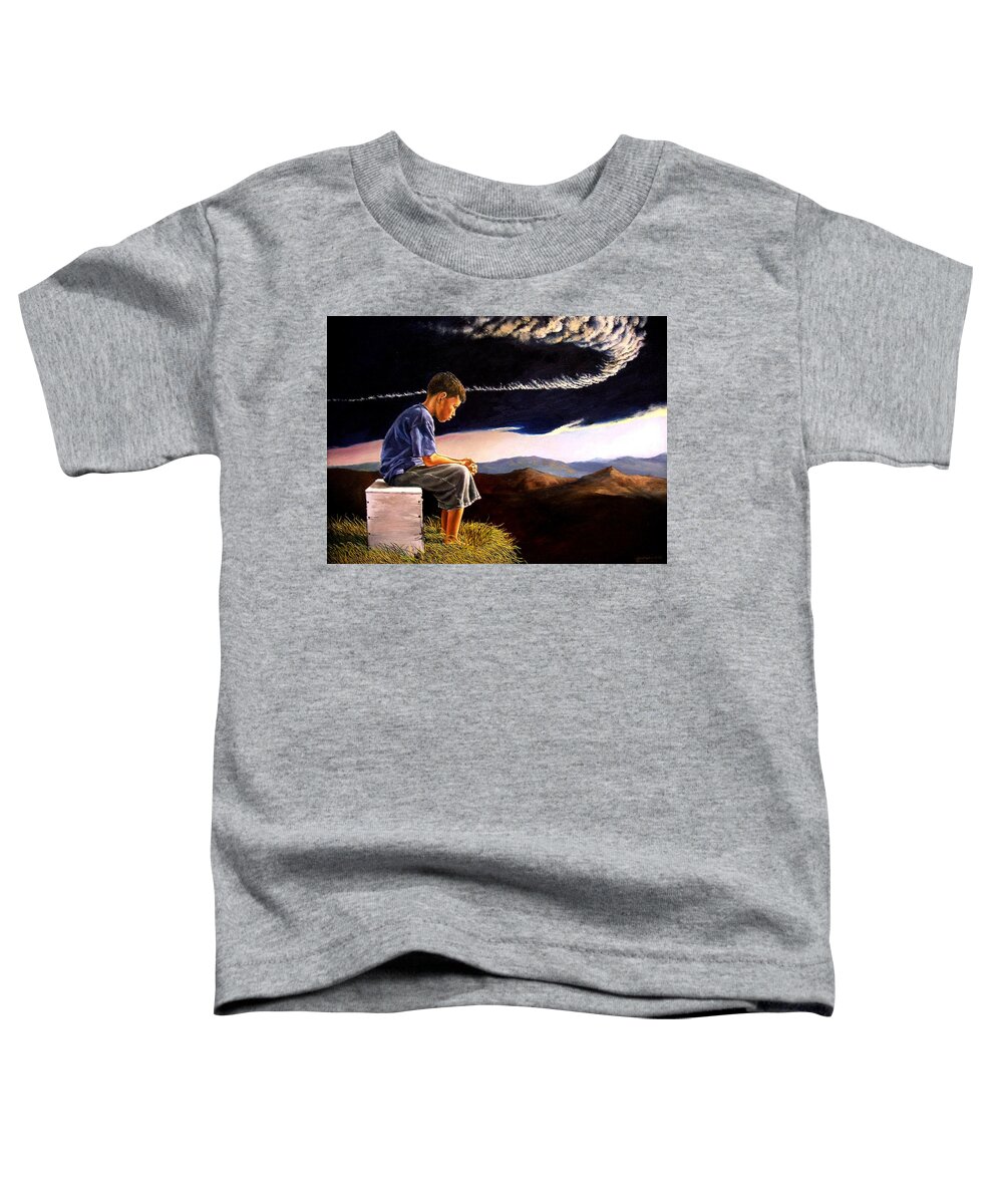 Mountain Toddler T-Shirt featuring the painting Unscarred Mountain by Christopher Shellhammer