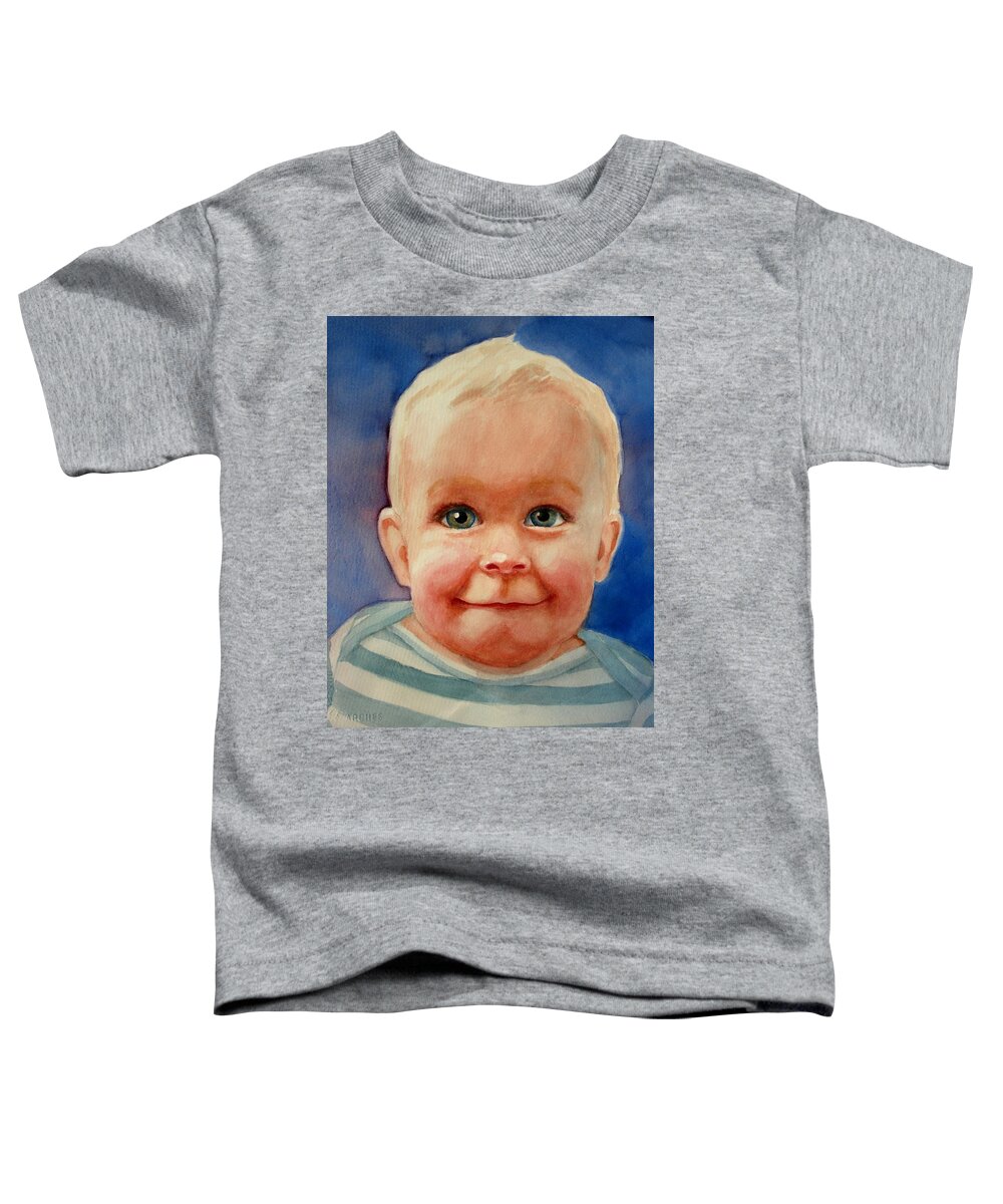 Boy Toddler T-Shirt featuring the painting Up to Something by Marilyn Jacobson