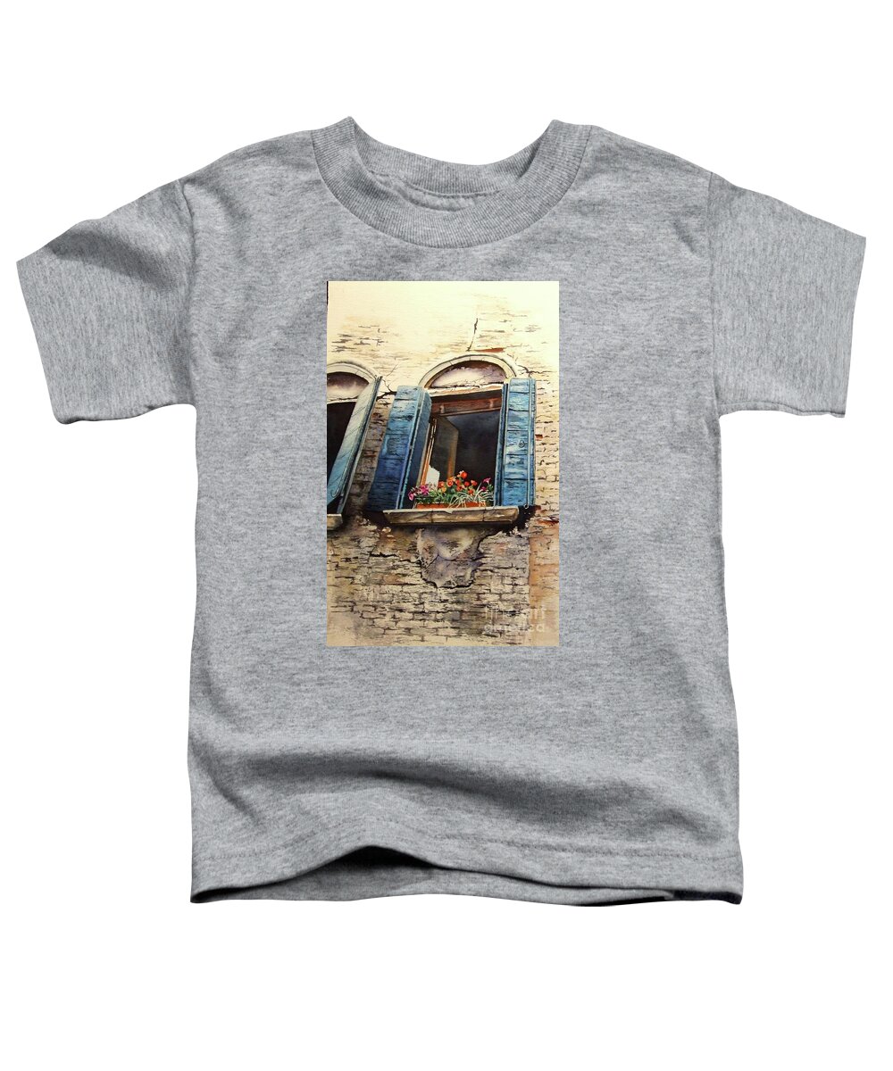  Toddler T-Shirt featuring the painting Venecia by Greg and Linda Halom