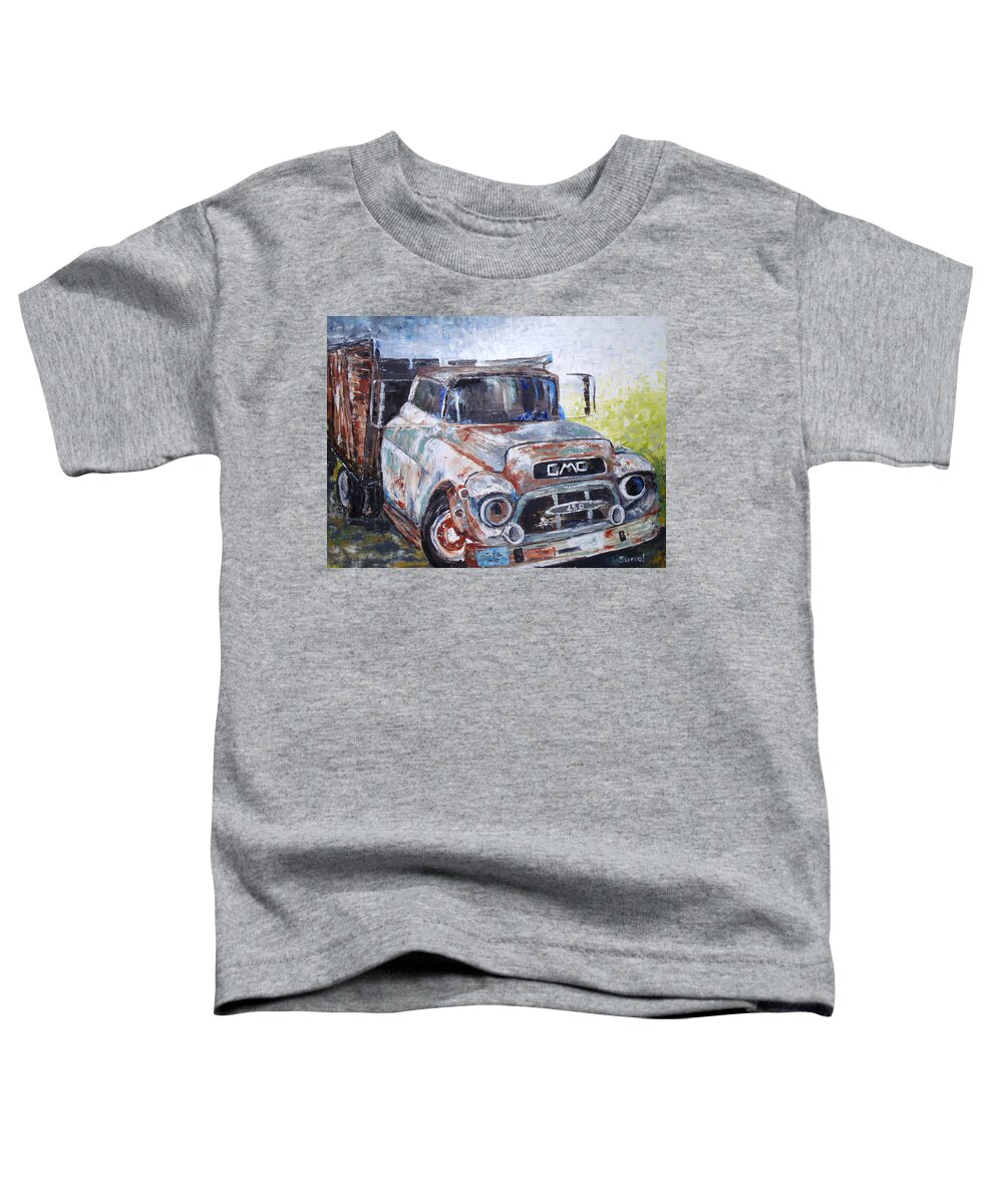 Old Toddler T-Shirt featuring the painting Very old GMC by Sunel De Lange