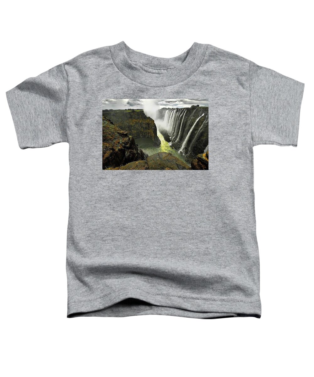 Victoria Falls Toddler T-Shirt featuring the photograph Victoria Falls Zambia and Zimbabwe by Andy Bucaille