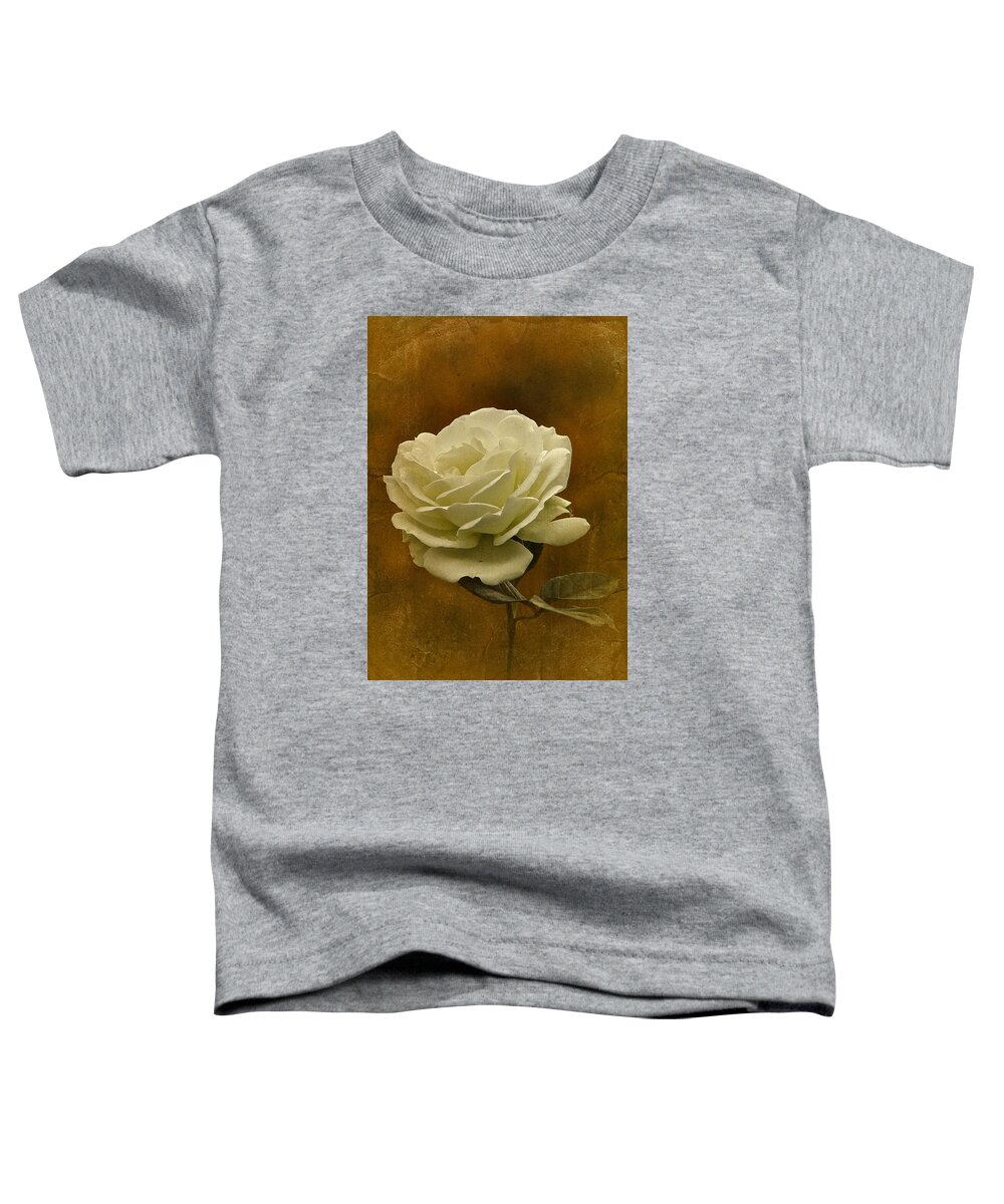 White Rose Toddler T-Shirt featuring the photograph Vintage November White Rose by Richard Cummings