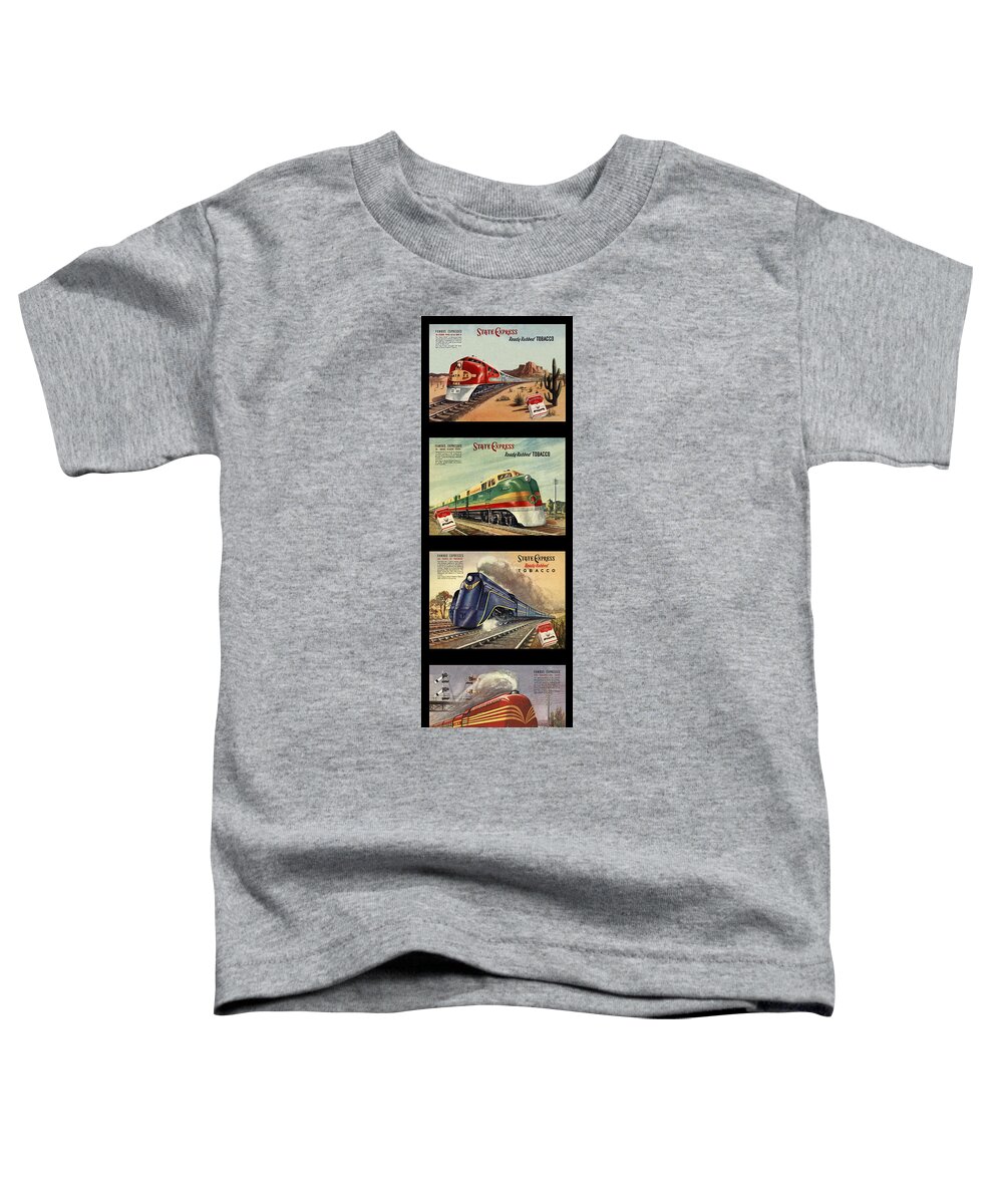 Trains Toddler T-Shirt featuring the photograph Vintage Train Montage by Andrew Fare