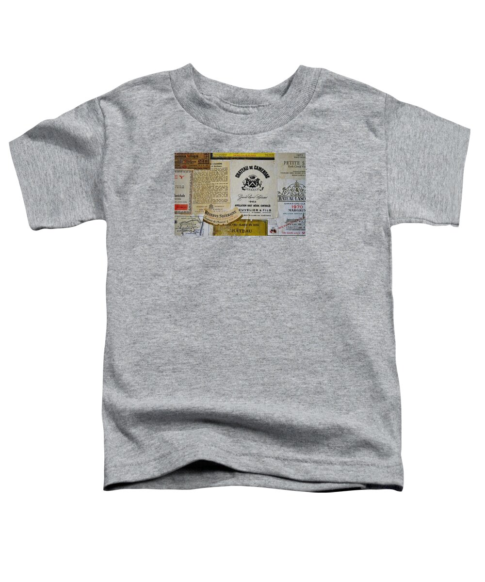 Linda Brody Toddler T-Shirt featuring the photograph Vintage Wine Labels 8 by Linda Brody