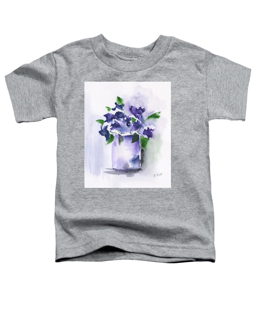 Violets Abstract 2 Toddler T-Shirt featuring the painting Violets Abstract 2 by Frank Bright