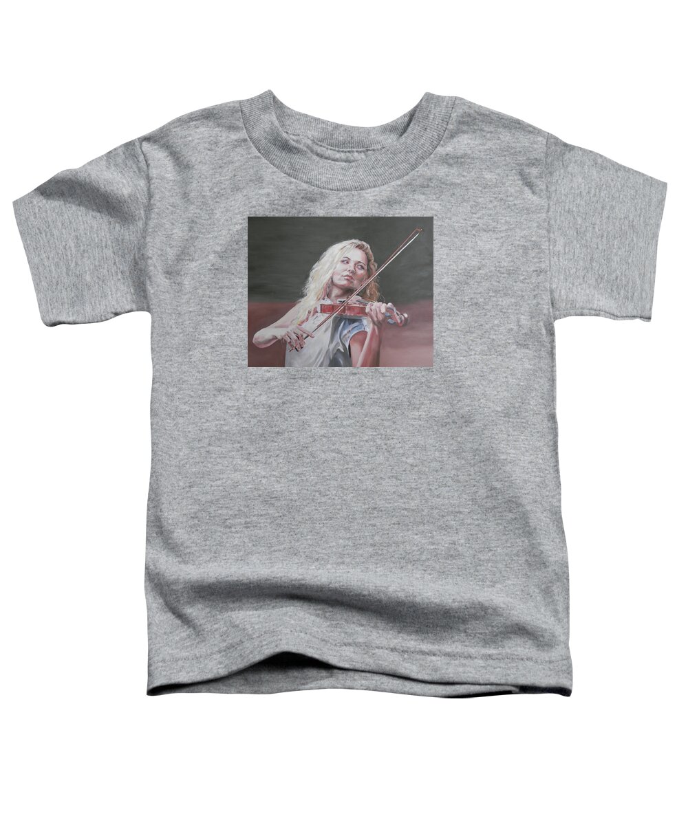 Female Toddler T-Shirt featuring the painting Violin Solo by John Neeve