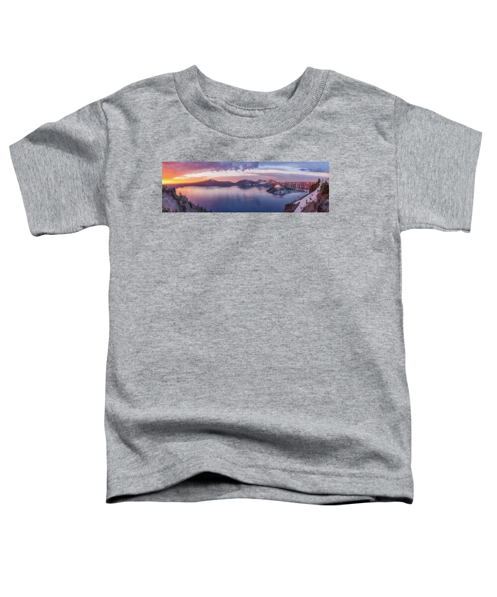 Crater Lake Toddler T-Shirt featuring the photograph Volcanic Sunrise by Darren White