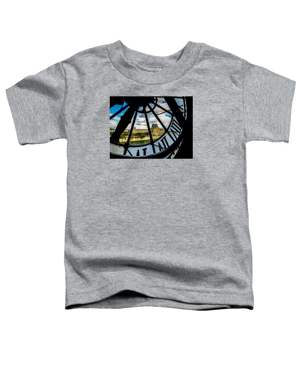 Paris Toddler T-Shirt featuring the photograph Vue du Louvre by Pamela Newcomb