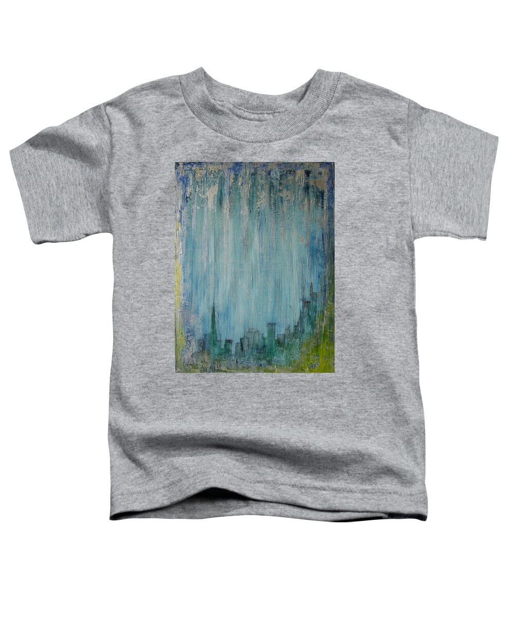 Abstract Painting Toddler T-Shirt featuring the painting W17 - rain heart by KUNST MIT HERZ Art with heart