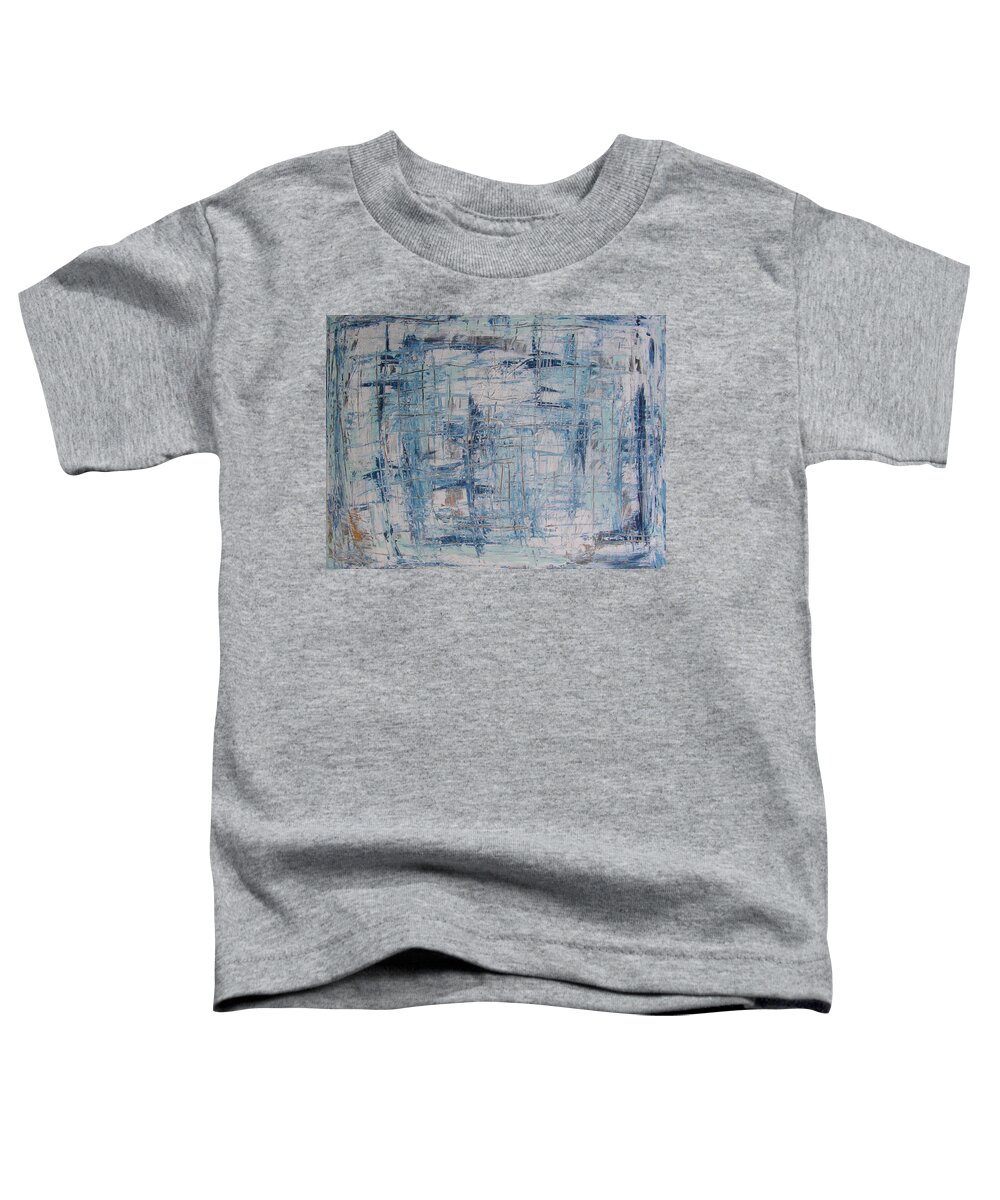 Abstract Painting Toddler T-Shirt featuring the painting W26 - blue by KUNST MIT HERZ Art with heart
