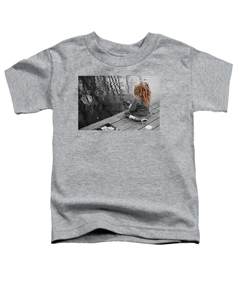 2d Toddler T-Shirt featuring the photograph Waiting For A Nibble Color Select by Brian Wallace