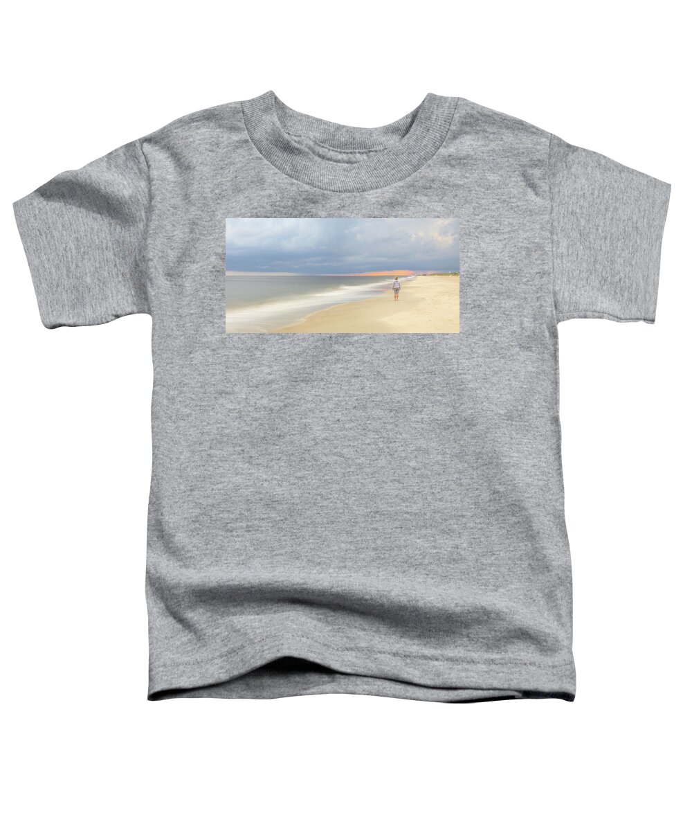 Beachclub Toddler T-Shirt featuring the photograph Walk on the beach by Nick Noble