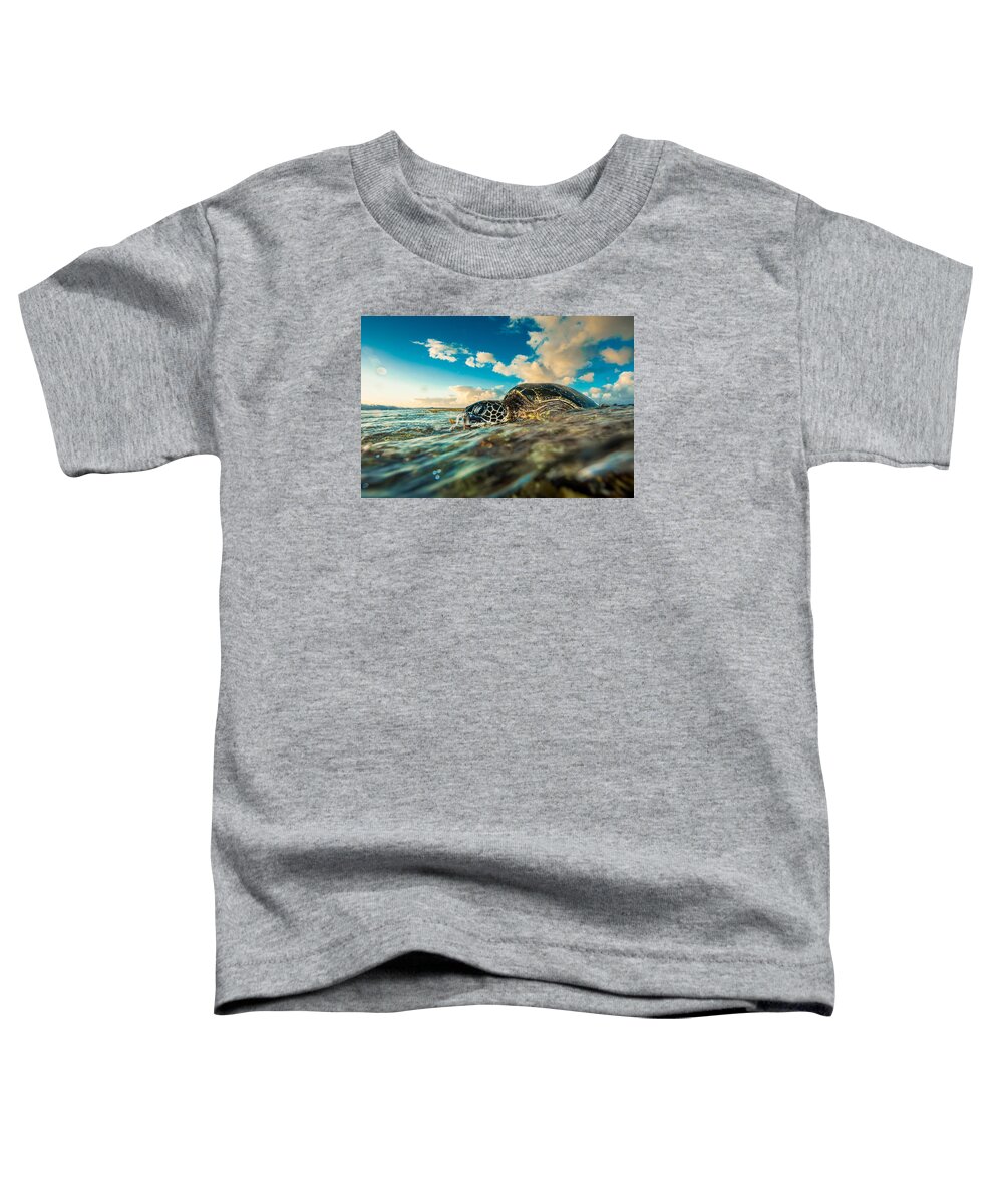 Sea Turtle Toddler T-Shirt featuring the photograph Water Player Turtle by Leonardo Dale