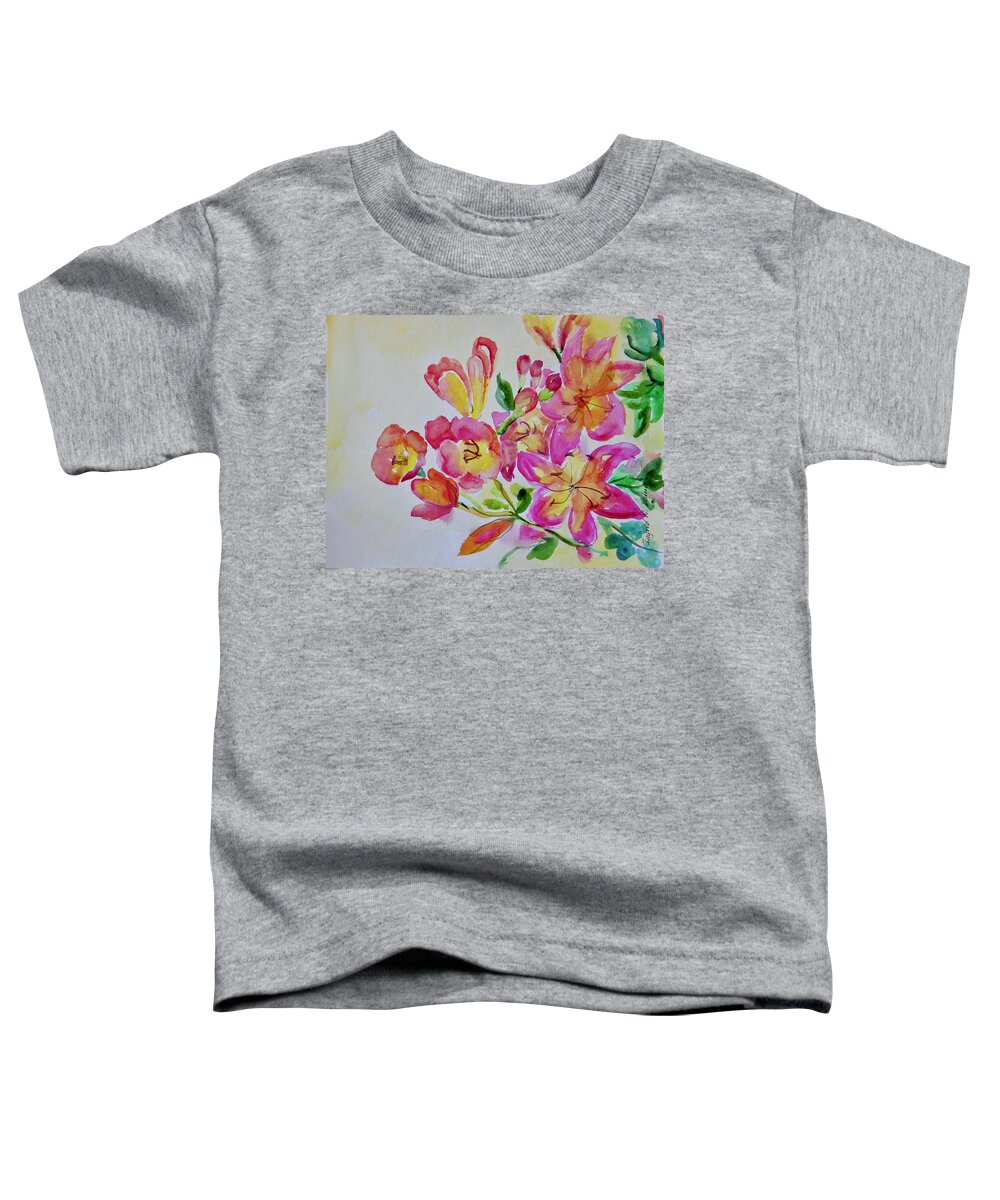 Flowers Toddler T-Shirt featuring the painting Watercolor Series No. 225 by Ingrid Dohm