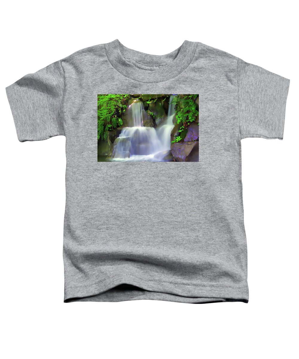 Waterfall Toddler T-Shirt featuring the painting Waterfall by Harry Warrick