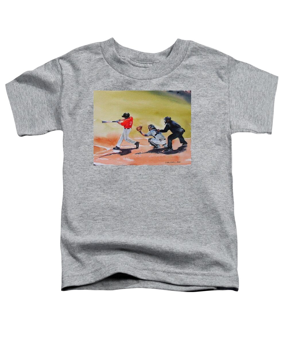 Willian Carey University Toddler T-Shirt featuring the painting WCU at the plate by Bobby Walters