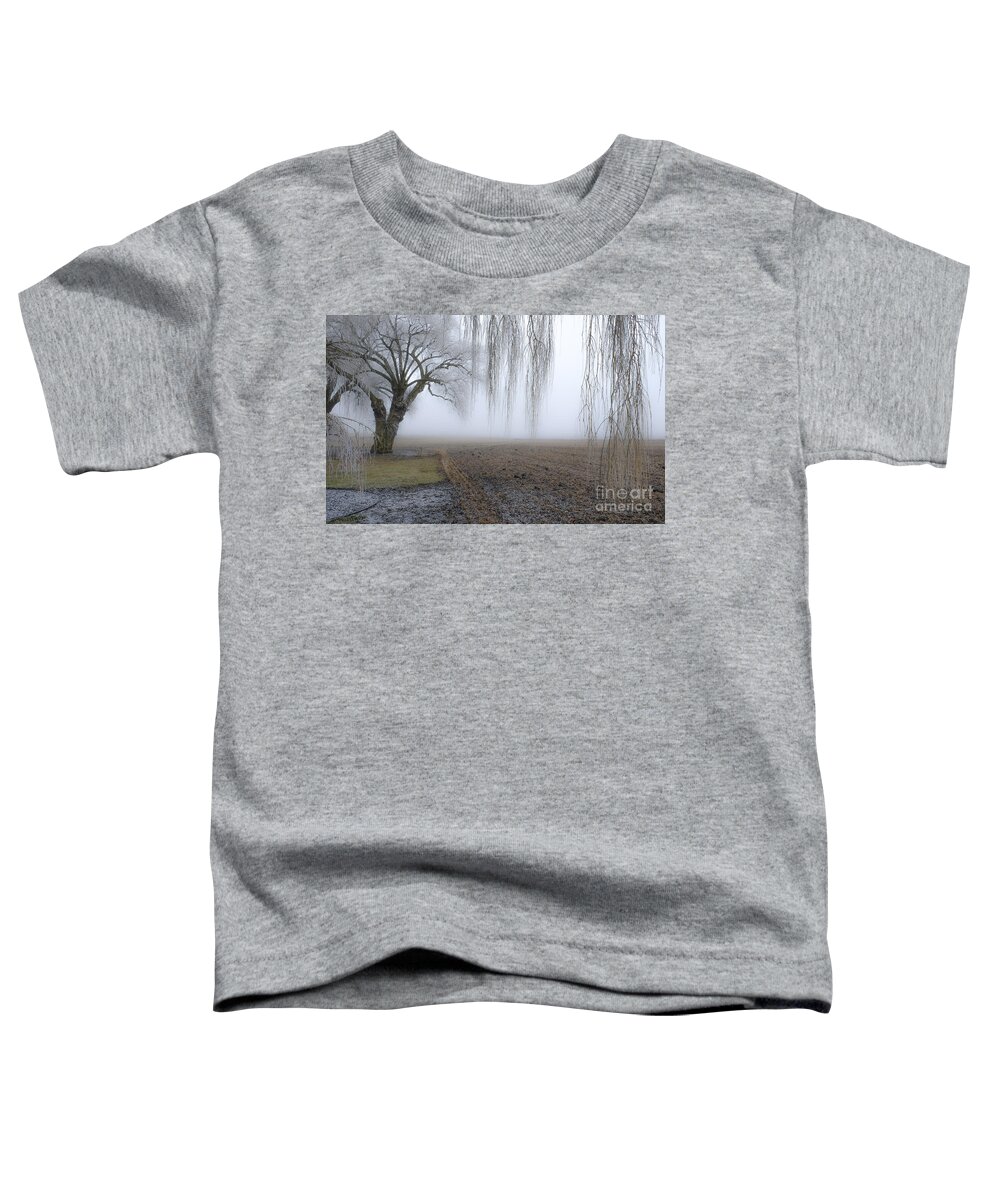 Pullman Toddler T-Shirt featuring the photograph Weeping Frozen Willow by Amy Fearn
