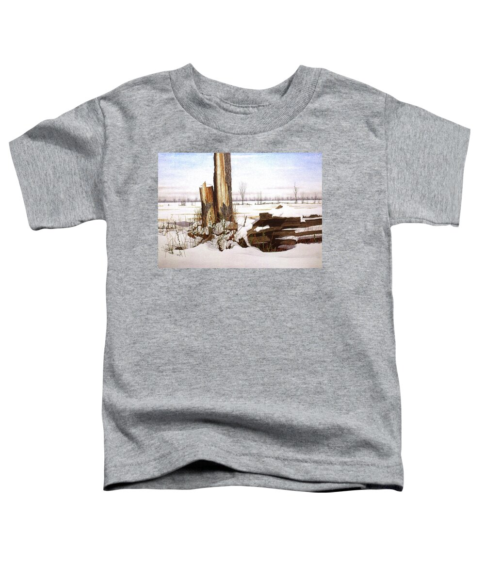 Snow Toddler T-Shirt featuring the painting Wet Snow by Conrad Mieschke