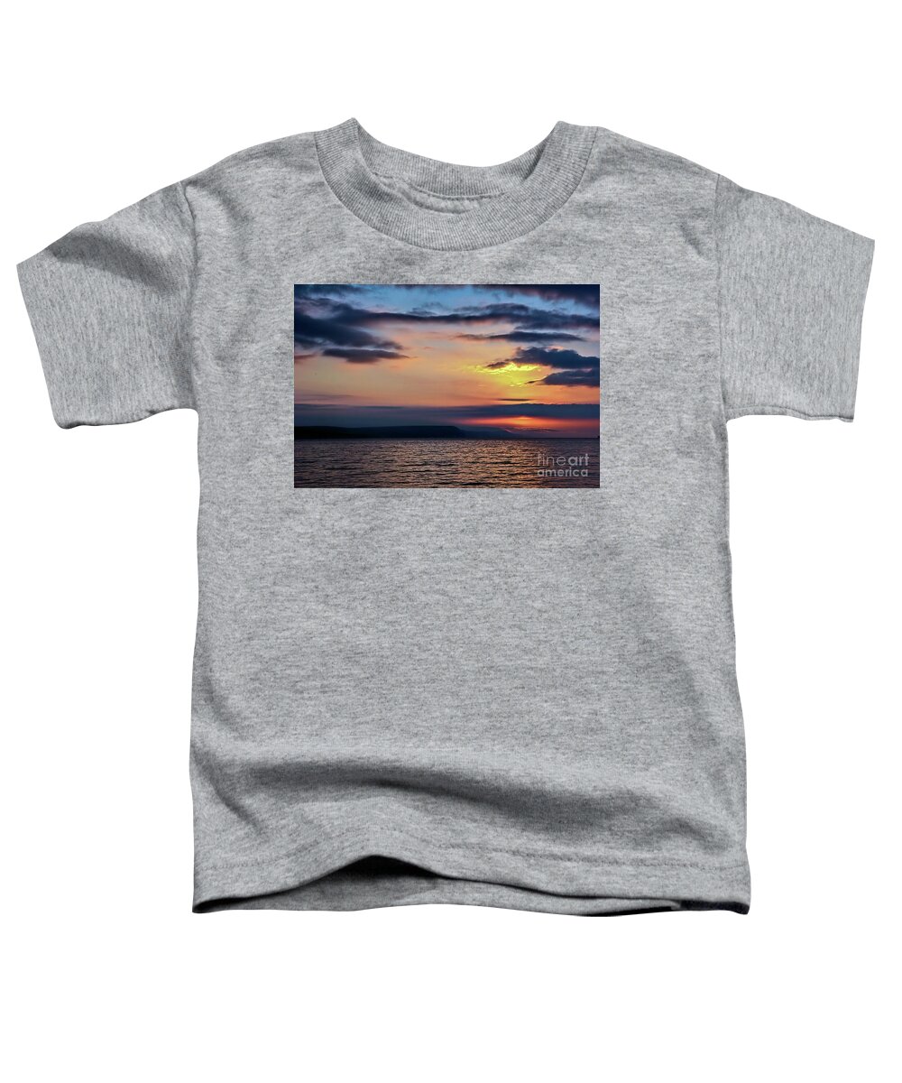 Seascape Toddler T-Shirt featuring the photograph Weymouth Esplanade Sunrise by Baggieoldboy
