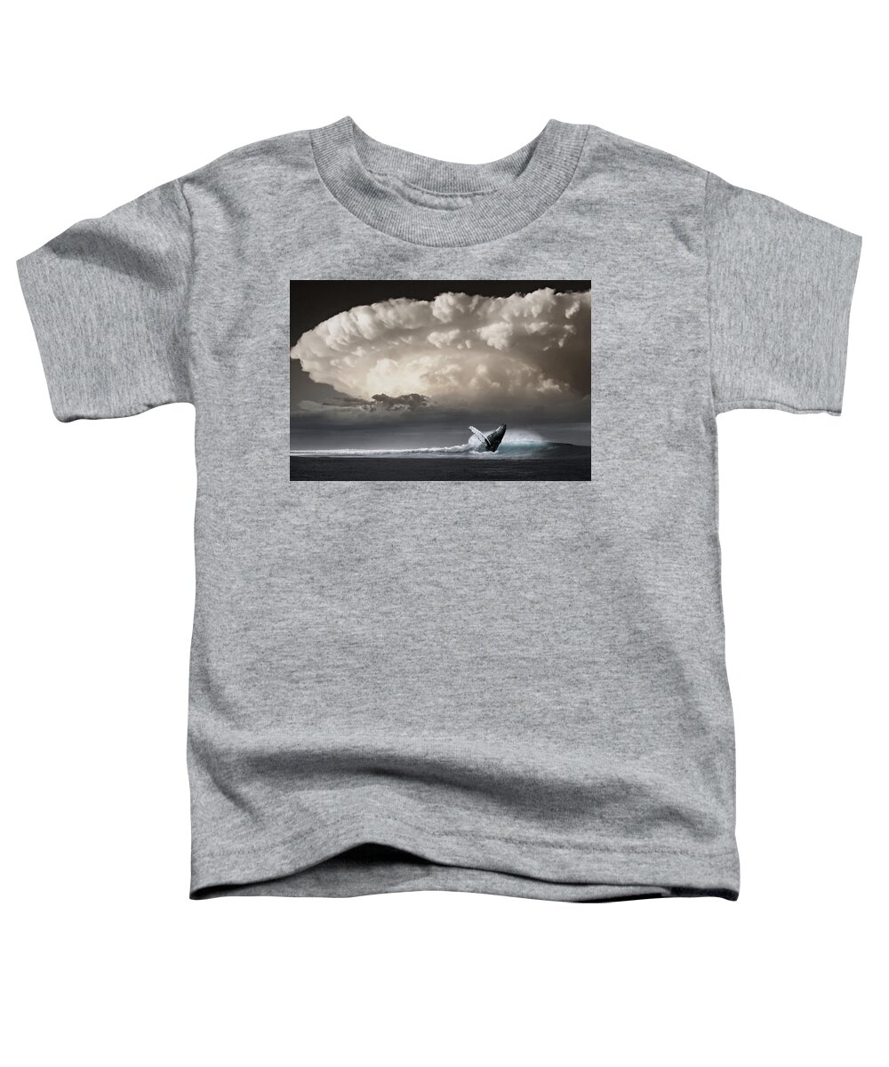 Whale Toddler T-Shirt featuring the photograph Whale Storm by Ally White