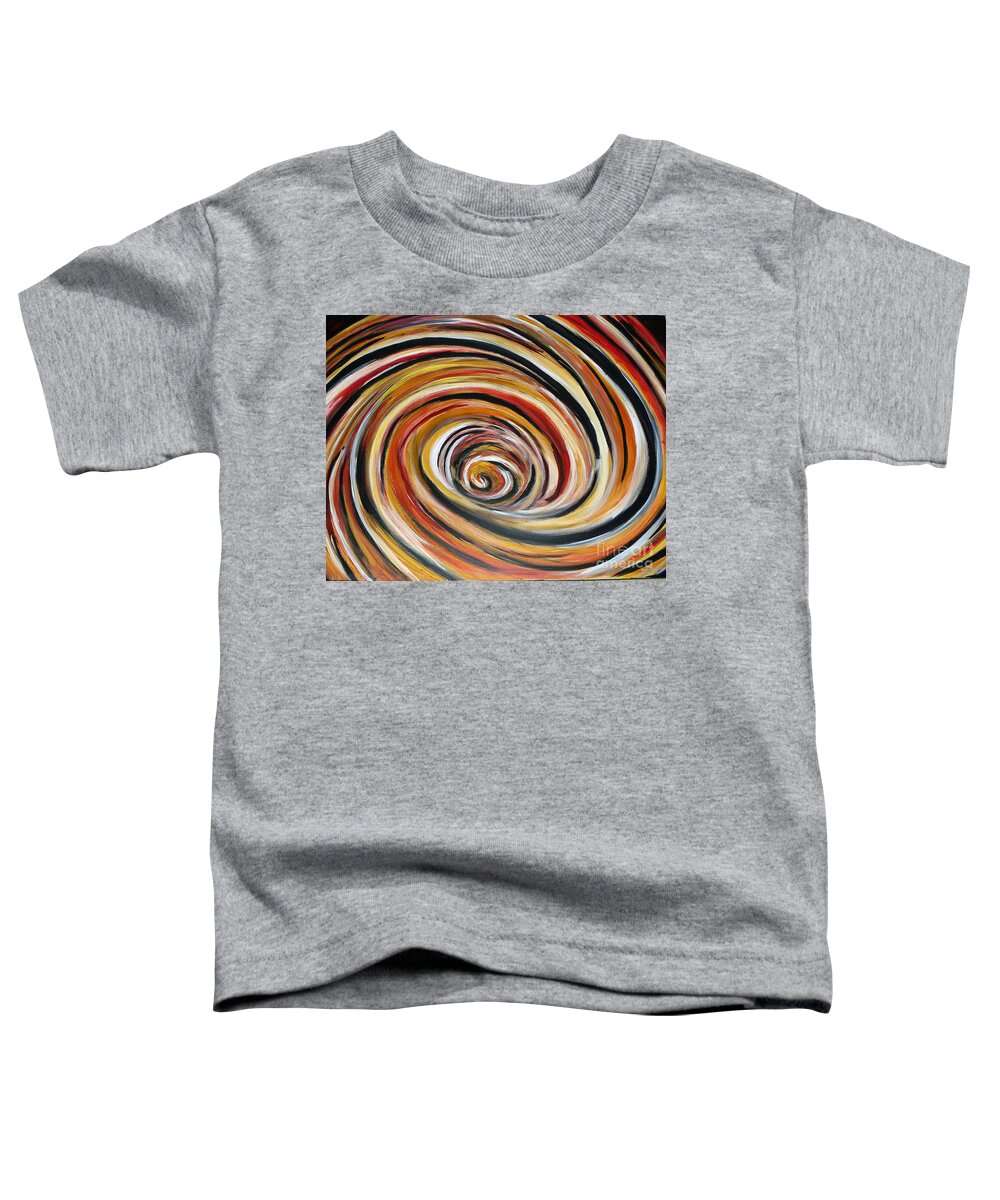 Circle Geometric Shape Abstract Toddler T-Shirt featuring the painting What Goes Around Comes Around by Yael VanGruber