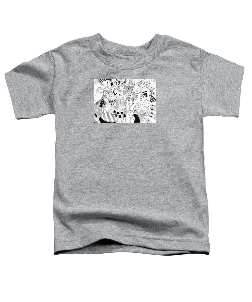 Fantasy Toddler T-Shirt featuring the drawing When Anything Is Possible aka Imagine 1 by Helena Tiainen
