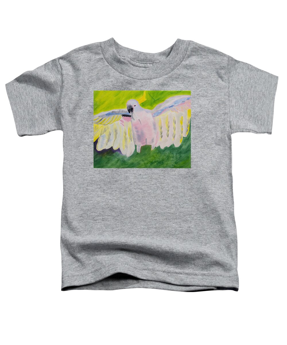 Cockatoo Toddler T-Shirt featuring the painting Pastel Feathered Cockatoo by Meryl Goudey