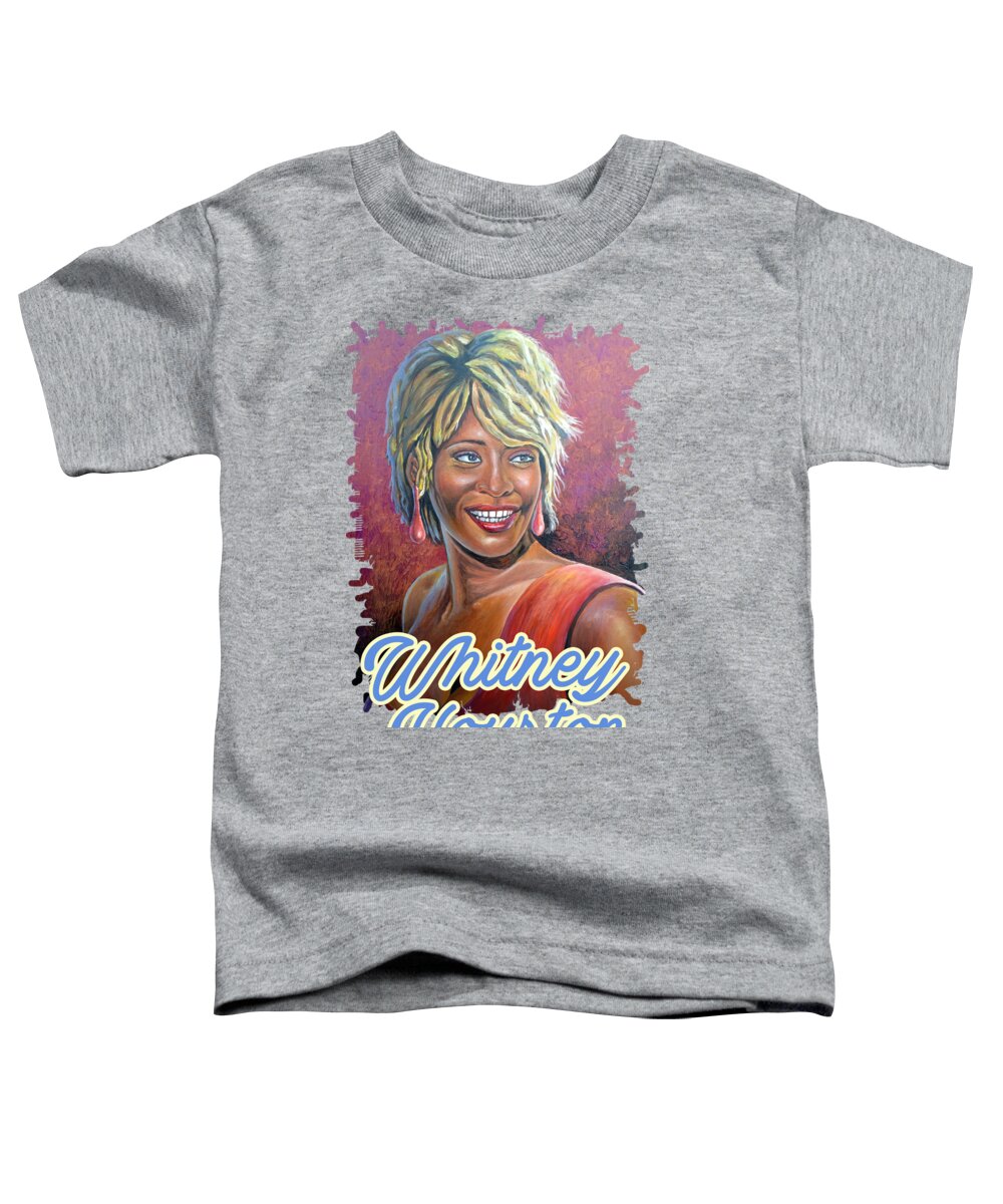 Makeba Toddler T-Shirt featuring the painting Whitney Houston by Anthony Mwangi