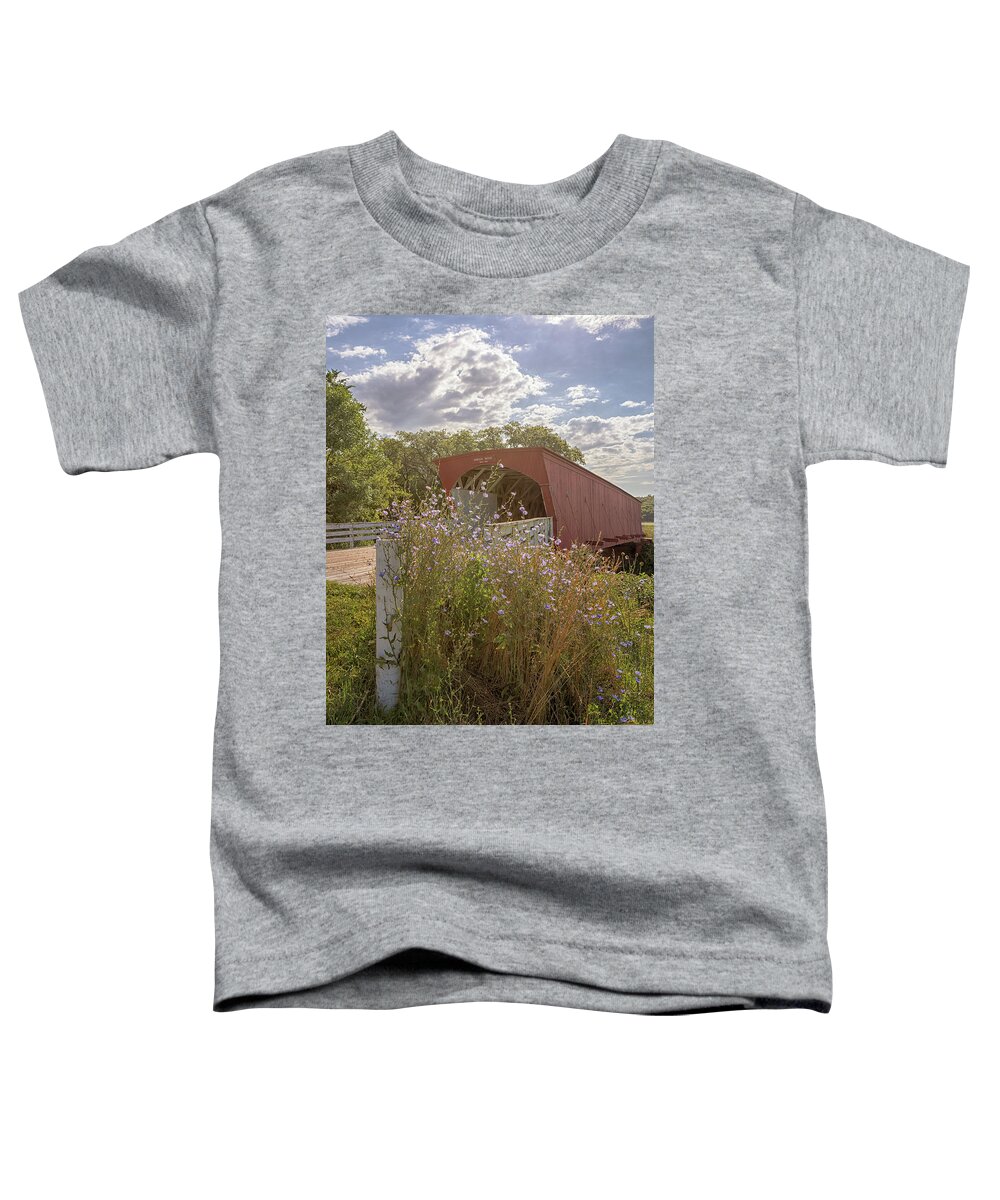Hogback Bridge Toddler T-Shirt featuring the photograph Wildflowers at Hogback Bridge by Susan Rissi Tregoning