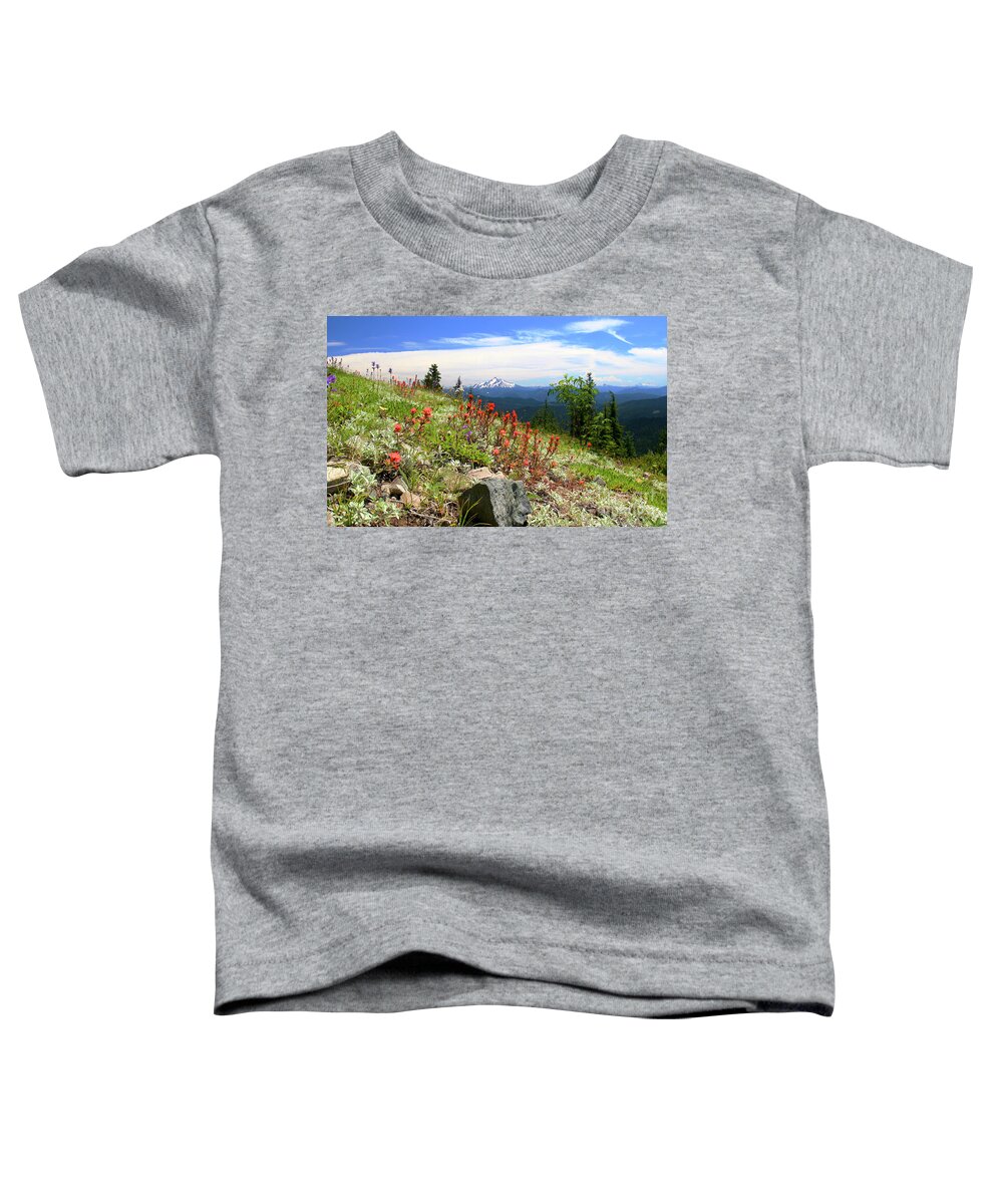 Landscape Toddler T-Shirt featuring the photograph Wildflowers in the Cascades by Bruce Block